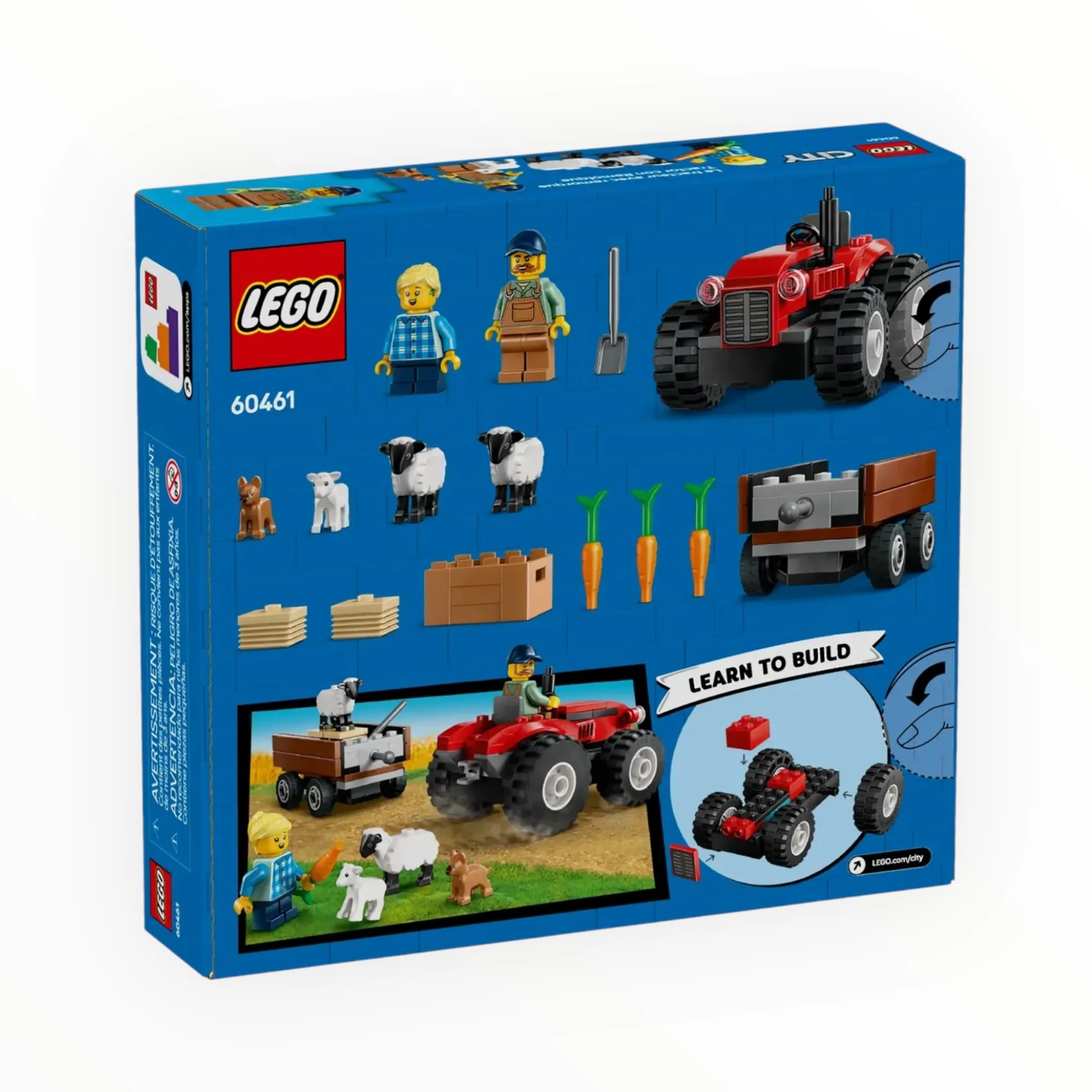 60461 City Red Farm Tractor with Trailer - Image 3