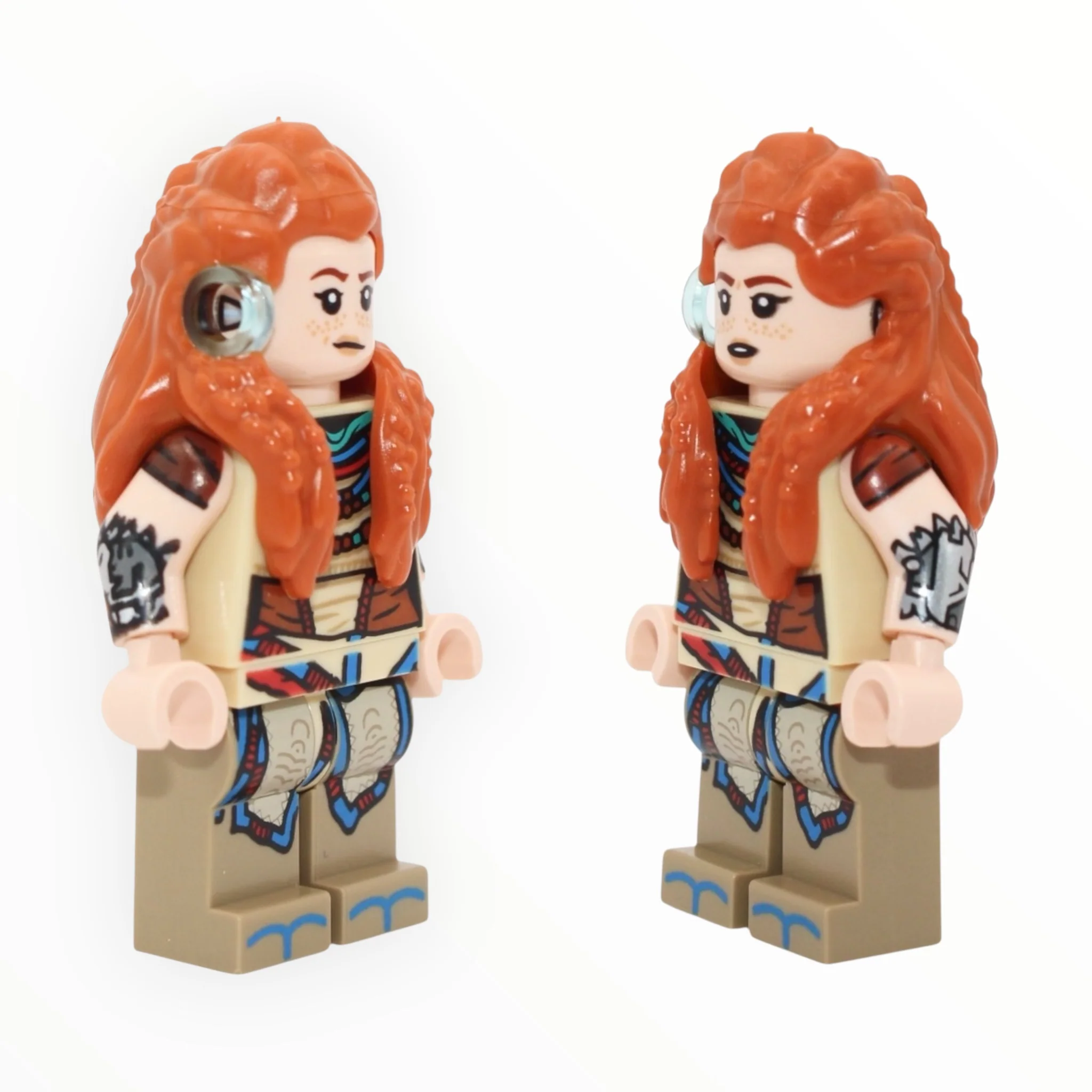 Aloy (Horizon: Forbidden West, lopsided closed mouth / surprised open mouth, 2022)