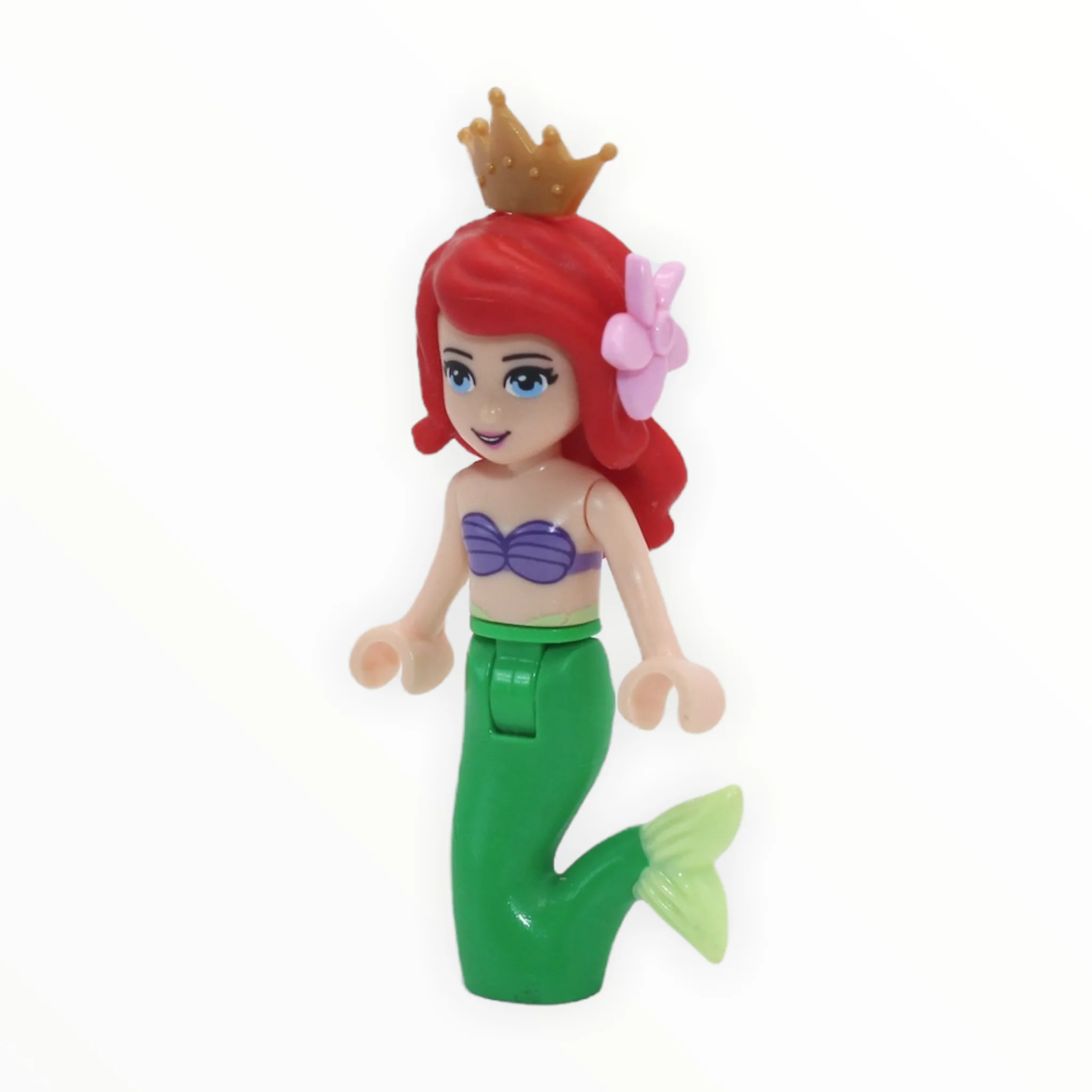 Ariel (purple top, pink flower, gold tiara)