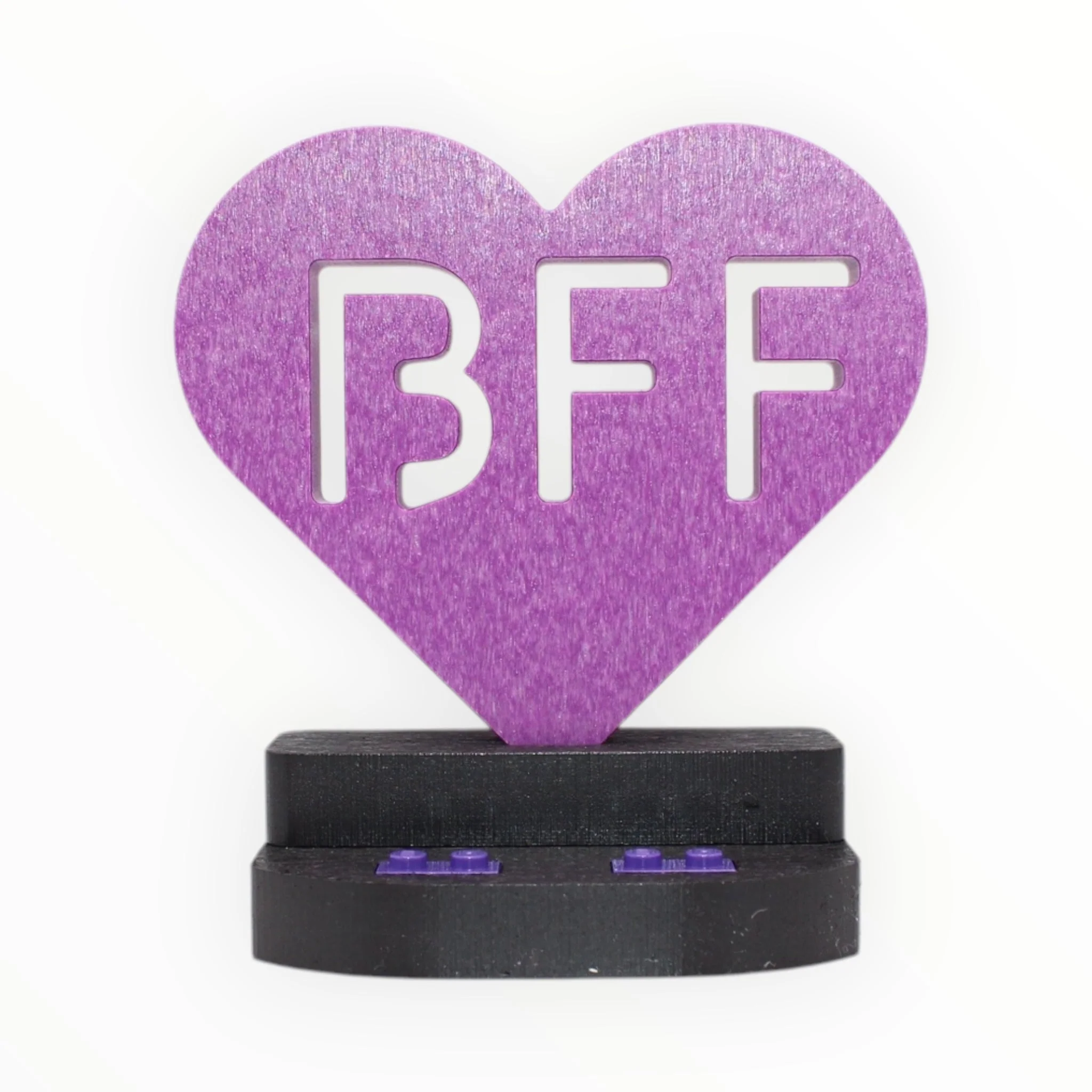 BFF Heart-Themed Display Stand - Purple