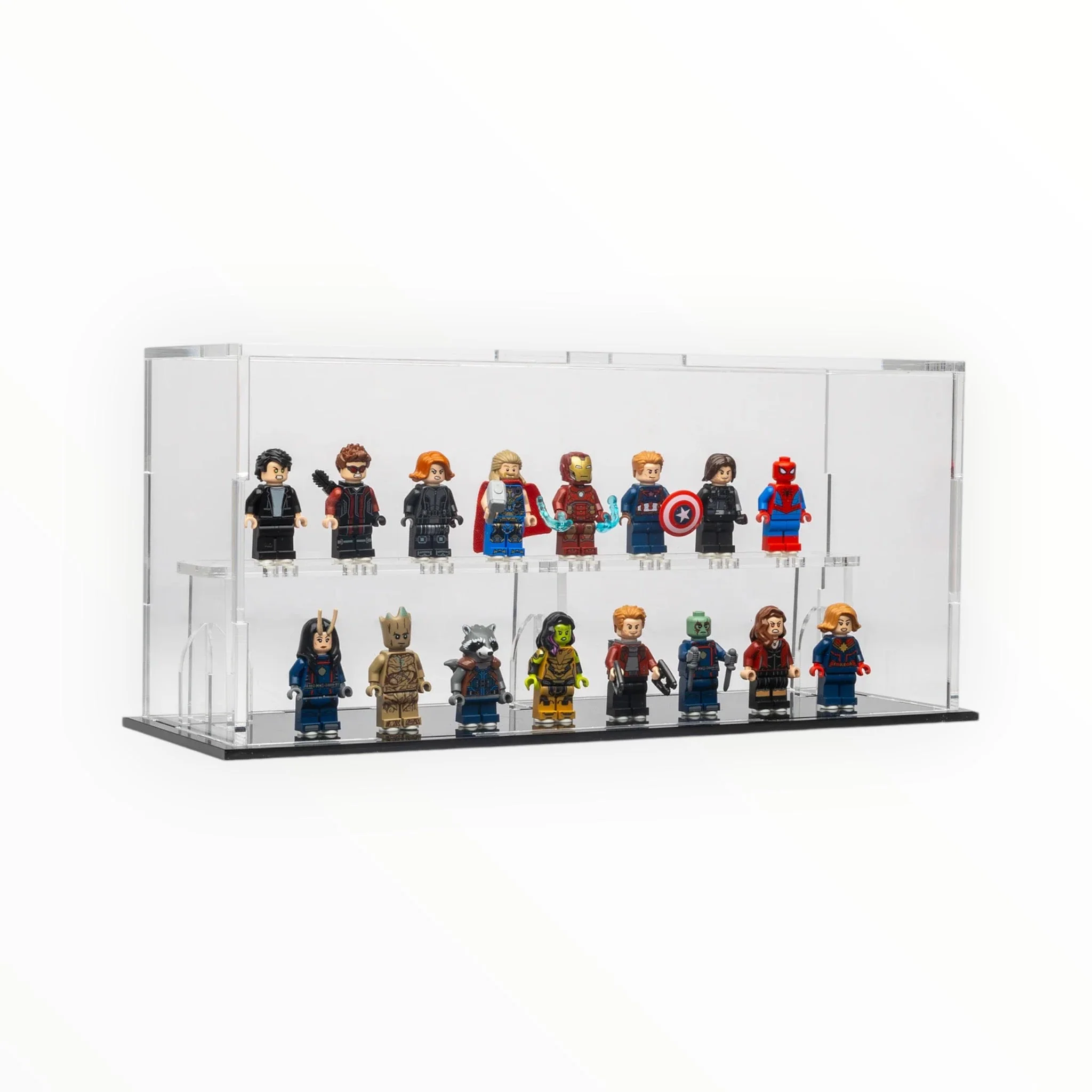 Brickshell Podium Display Case - 16 Minifigures Clear