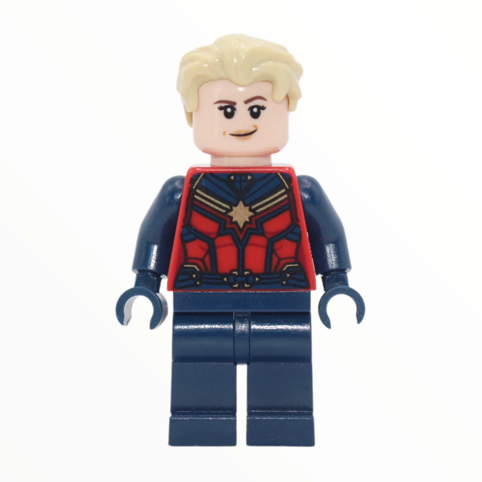Captain Marvel (Endgame, red torso, dark blue arms and hands, 2021)