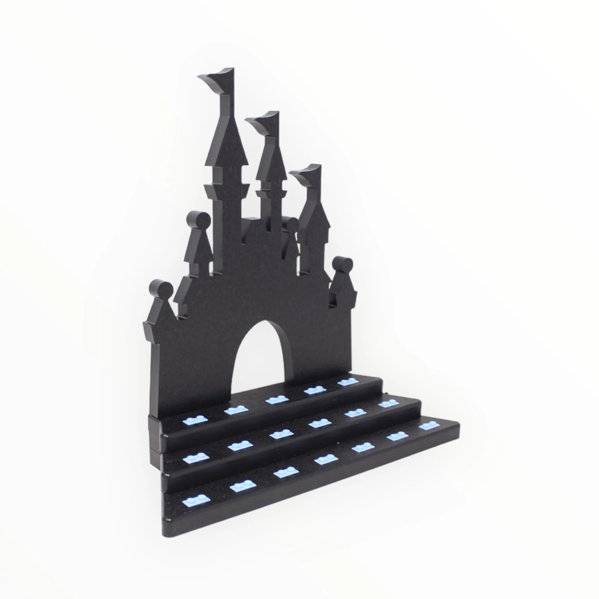 Castle-Themed Minifigure Display Stand (black symbol, blue studs) - Image 2