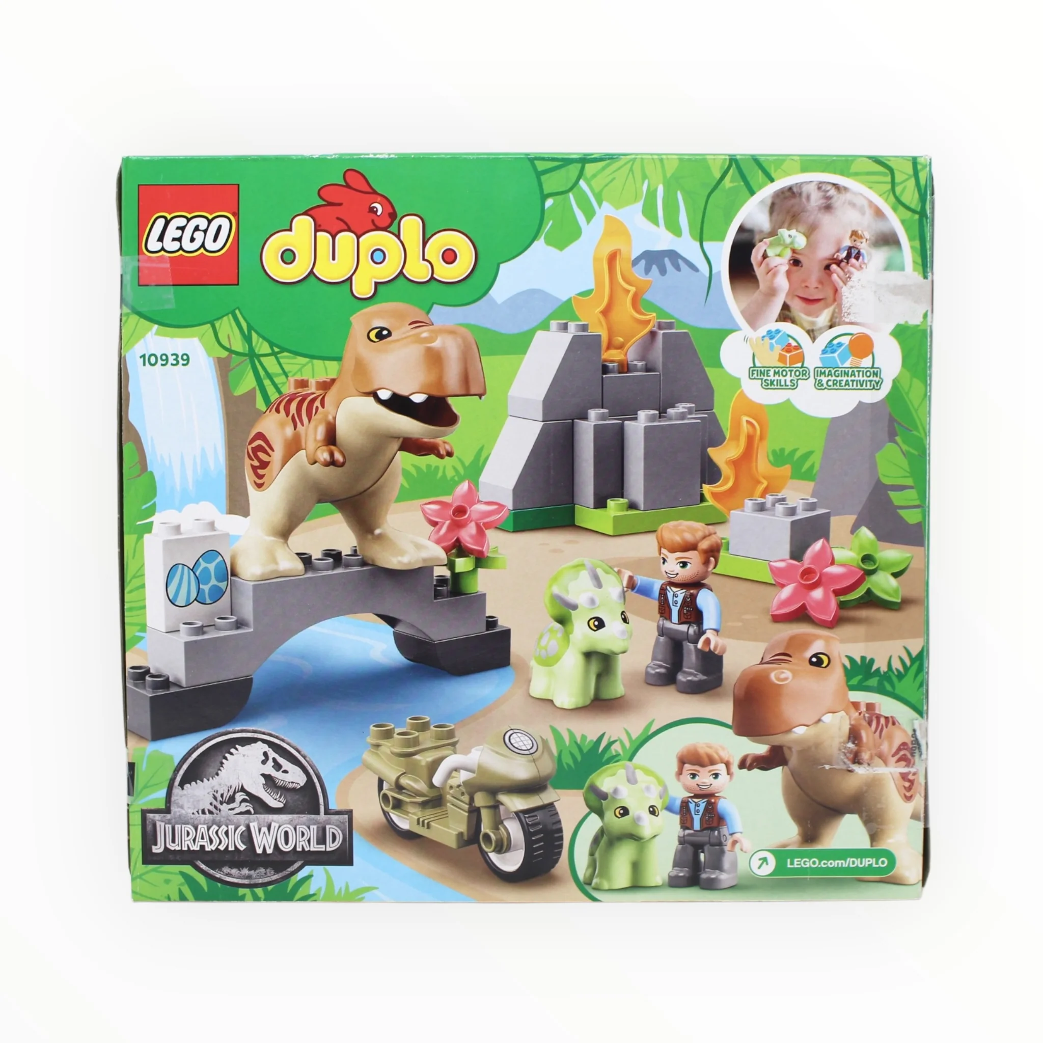 Certified Used Set 10939 Jurassic World DUPLO T. rex and Triceratops Dinosaur Breakout - Image 2