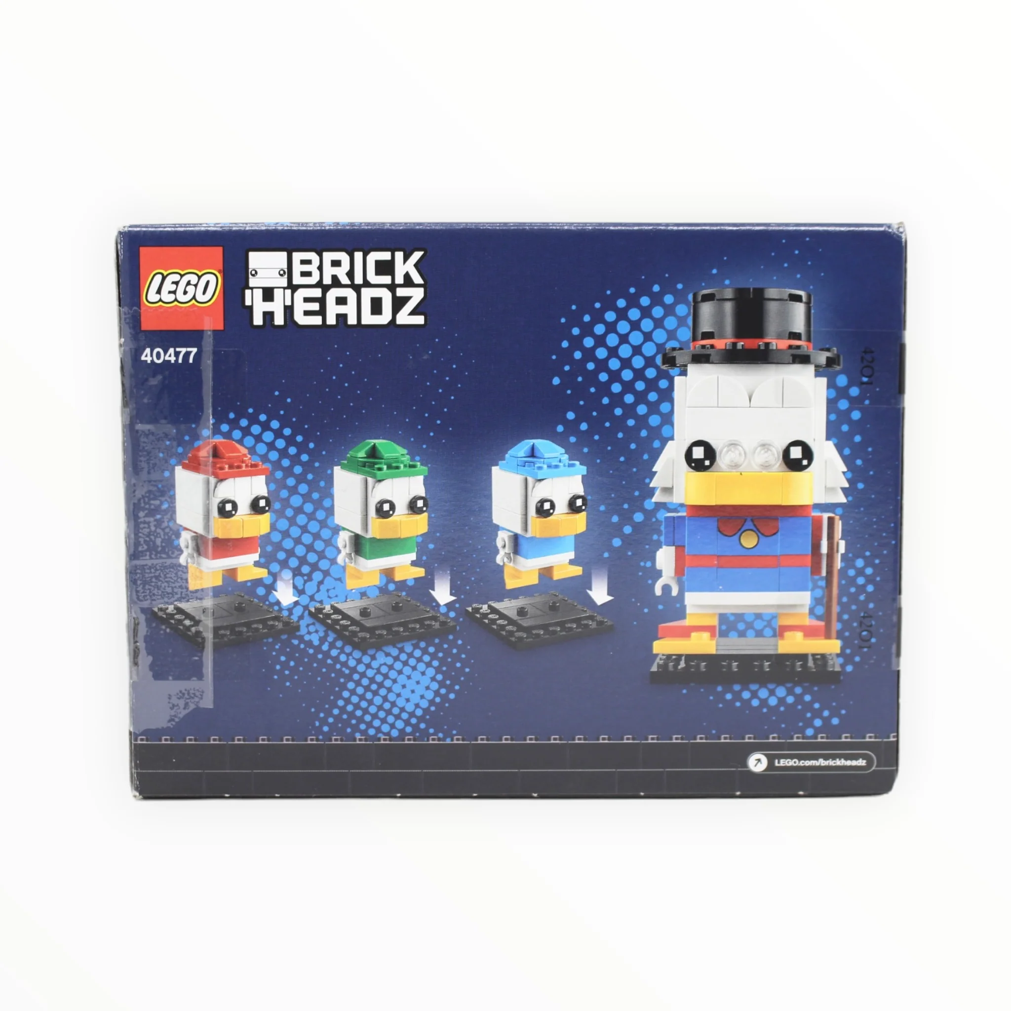 Certified Used Set 40477 Disney BrickHeadz Scrooge McDuck, Huey, Dewey & Louie - Image 2