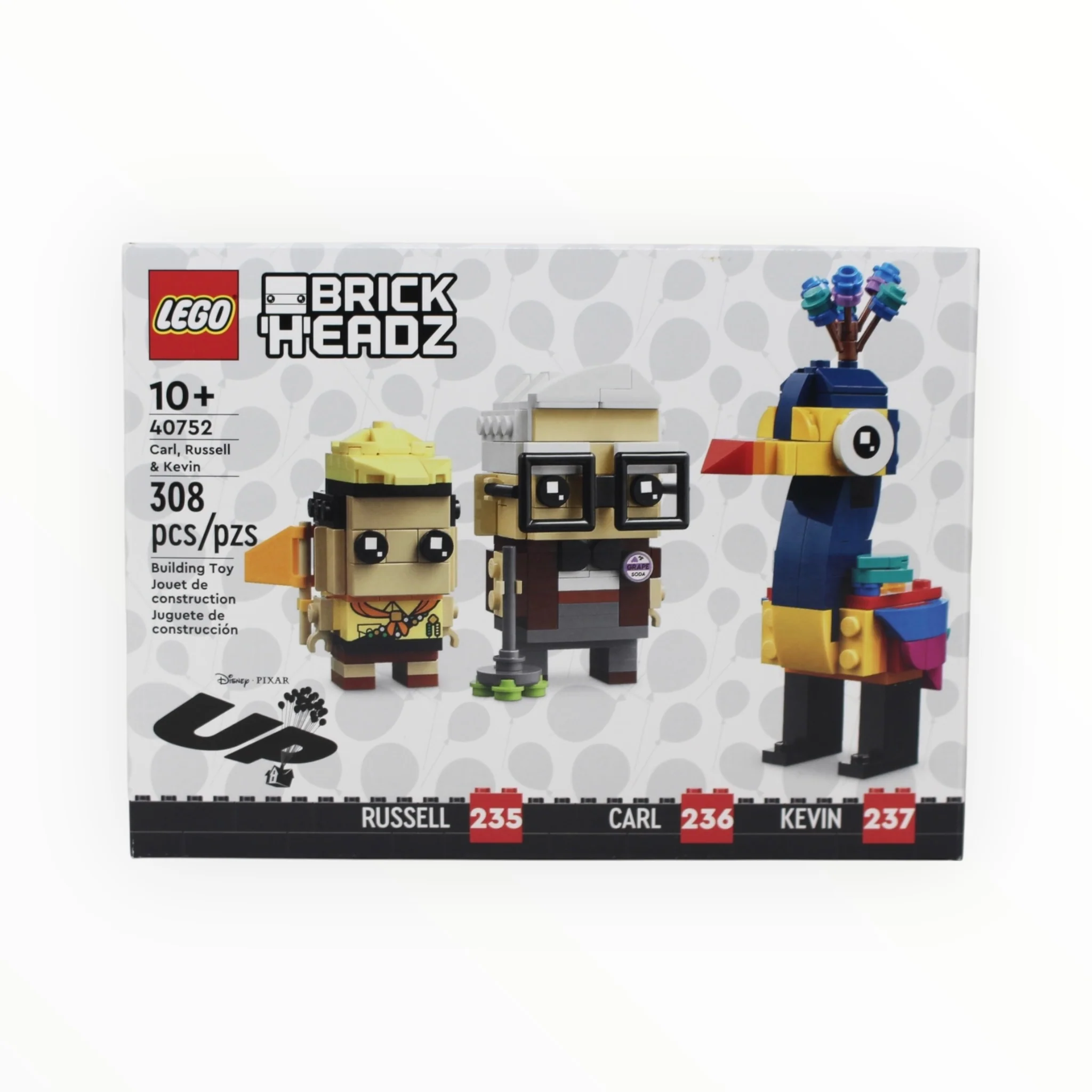 Certified Used Set 40752 Disney BrickHeadz Carl, Russell, & Kevin (open box, sealed bags)