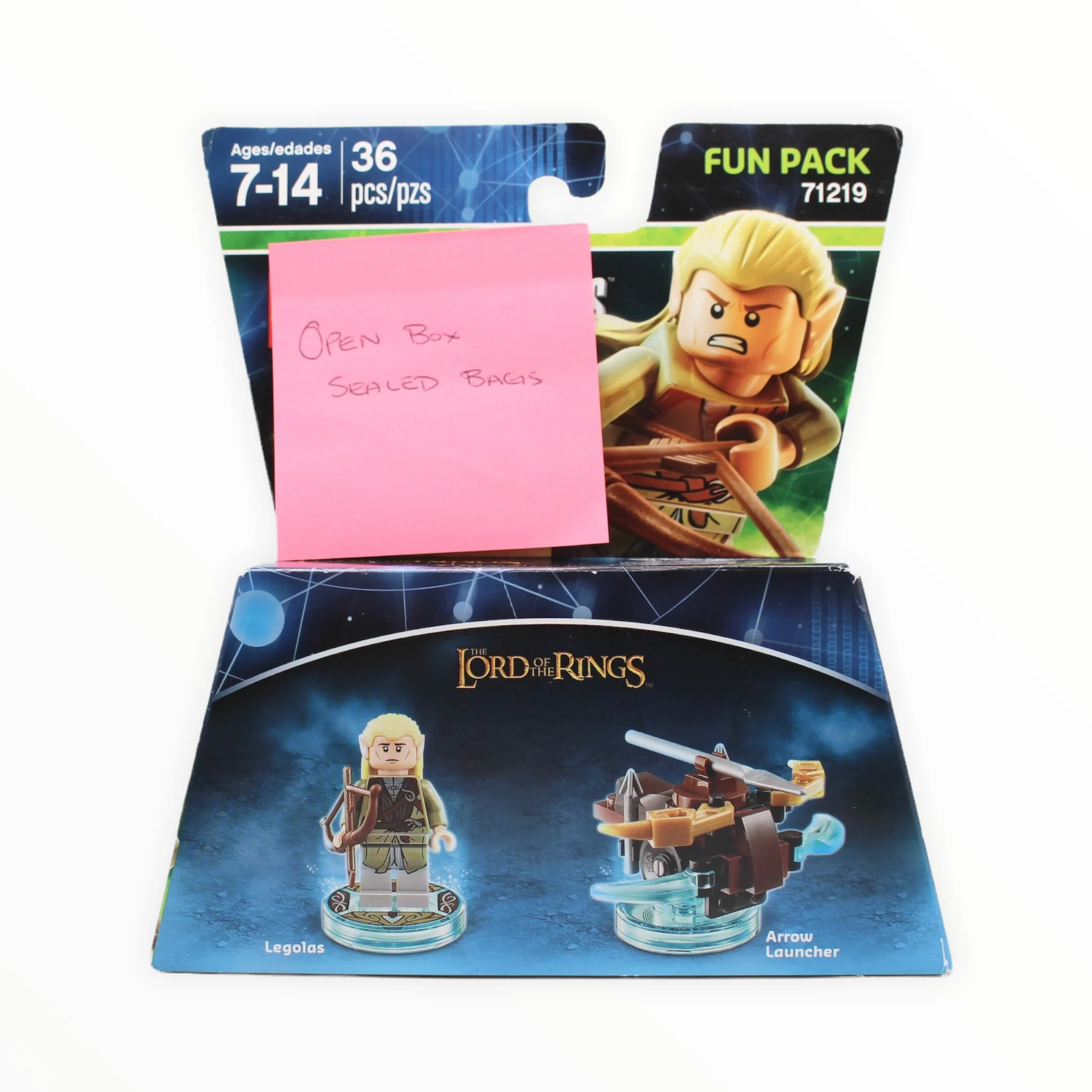 Certified Used Set 71219 Dimensions Fun Pack - The Lord of the Rings Legolas and Arrow Launcher (open box, sealed bags)
