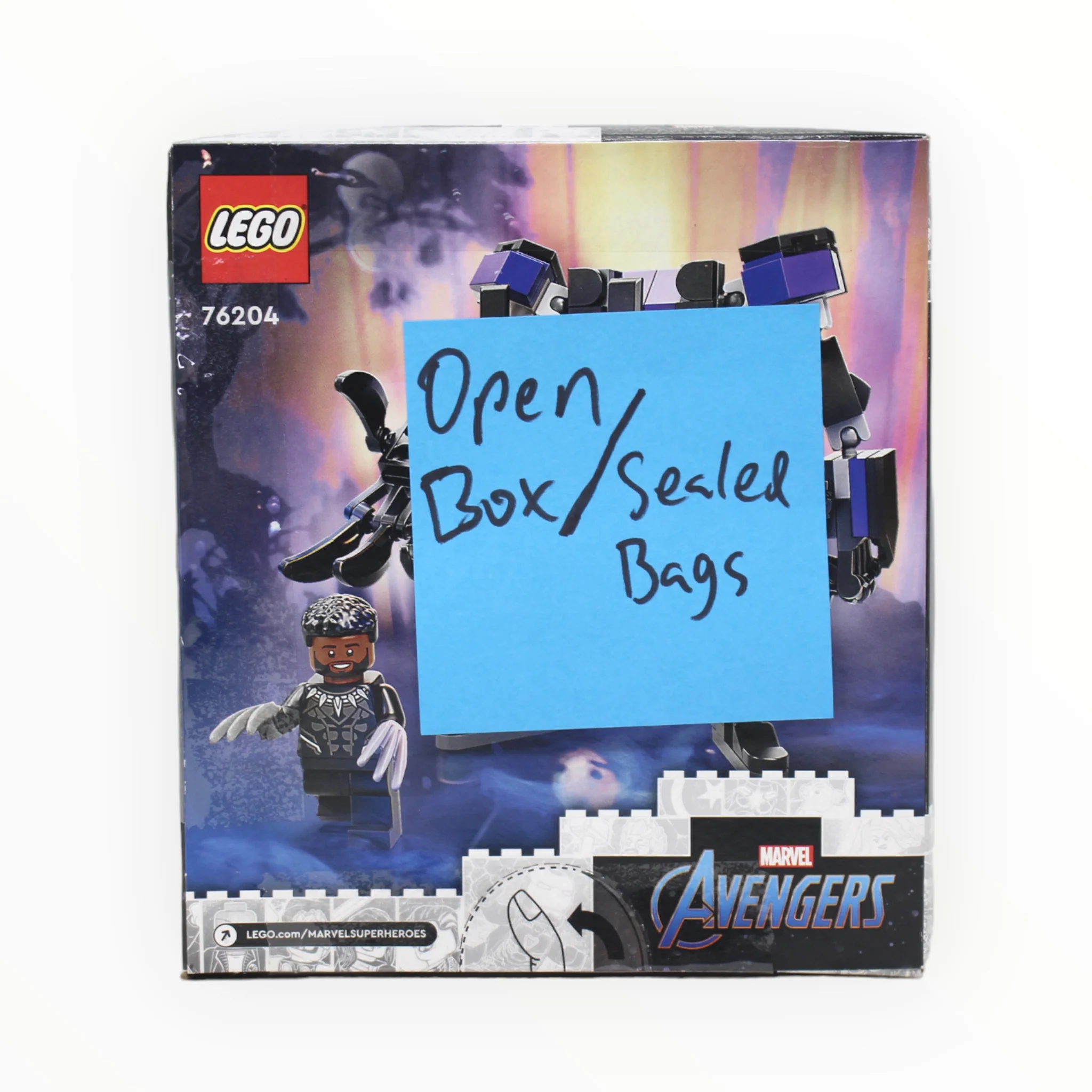 Certified Used Set 76204 Marvel Black Panther Mech Armor (open box, sealed bags) - Image 2