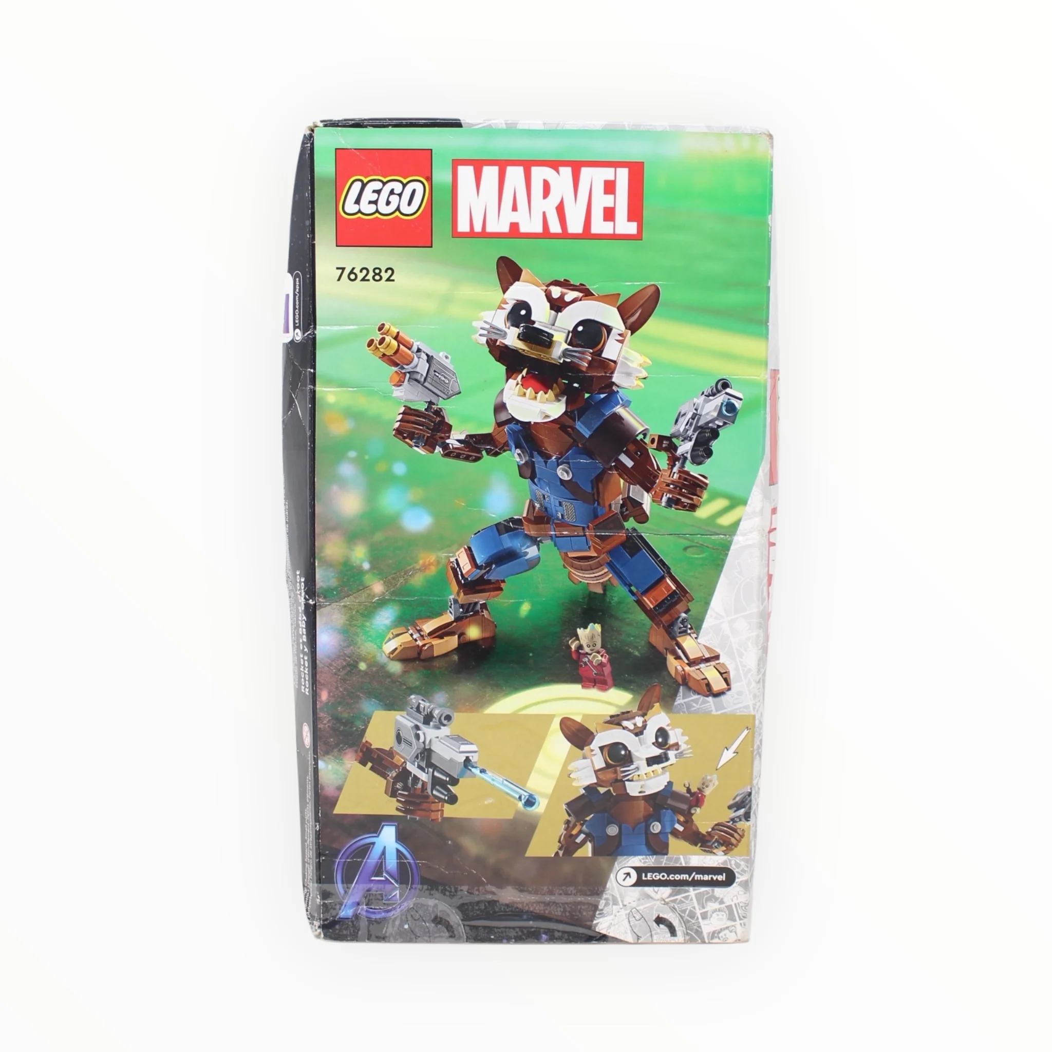 Certified Used Set 76282 Marvel Infinity Saga Rocket & Baby Groot (damaged box) - Image 2