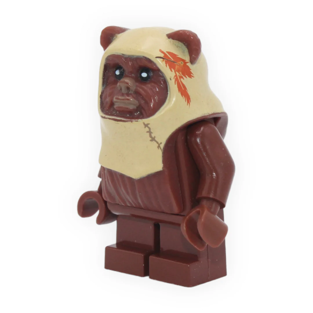 Paploo (reddish brown fur, tan hood, orange feathers)