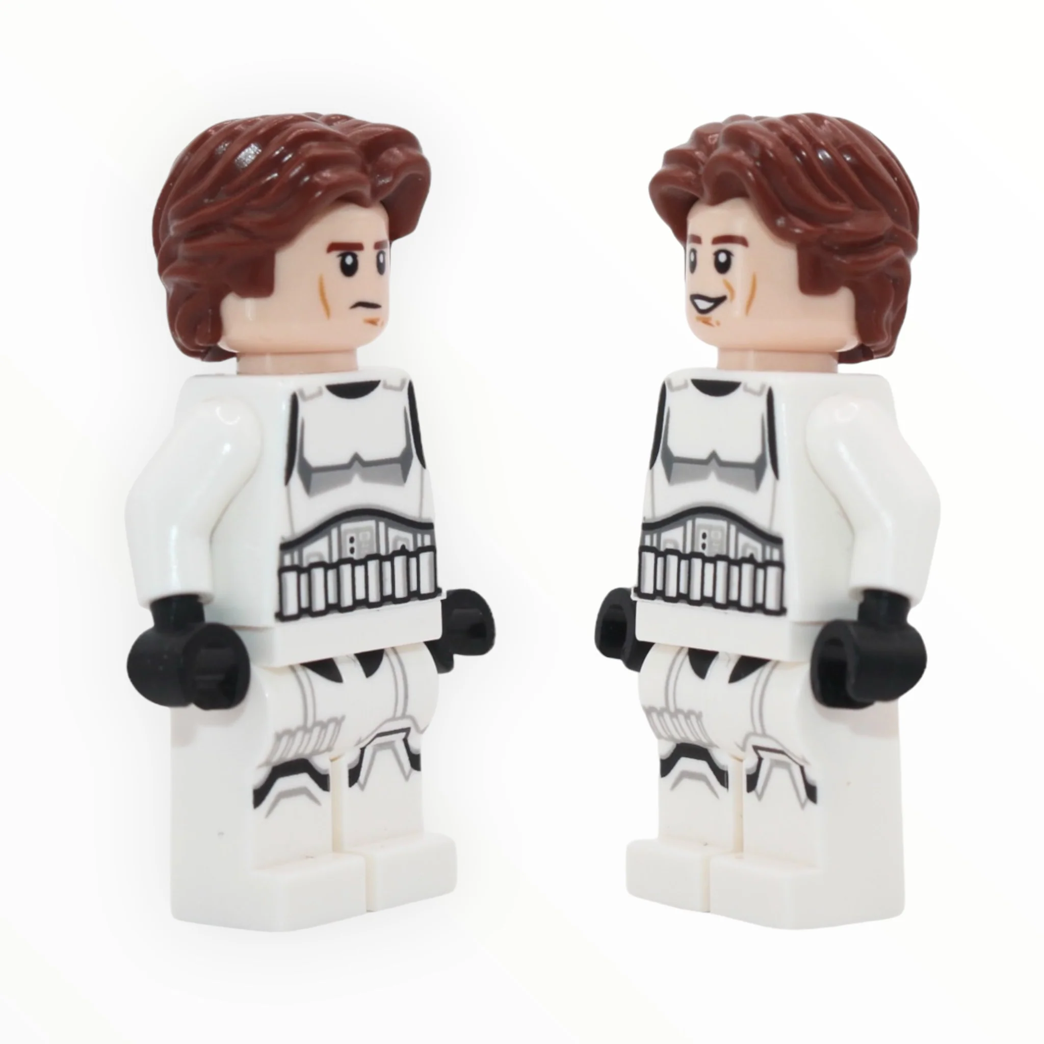 Han Solo (Stormtrooper outfit, wavy hair, shoulder belts, 2022)