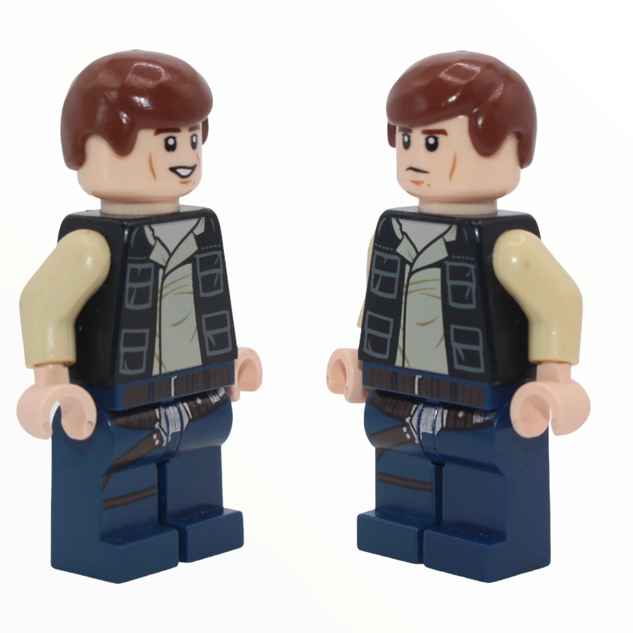 Han Solo (black vest with pockets, cheek lines, dark blue legs, 2014)