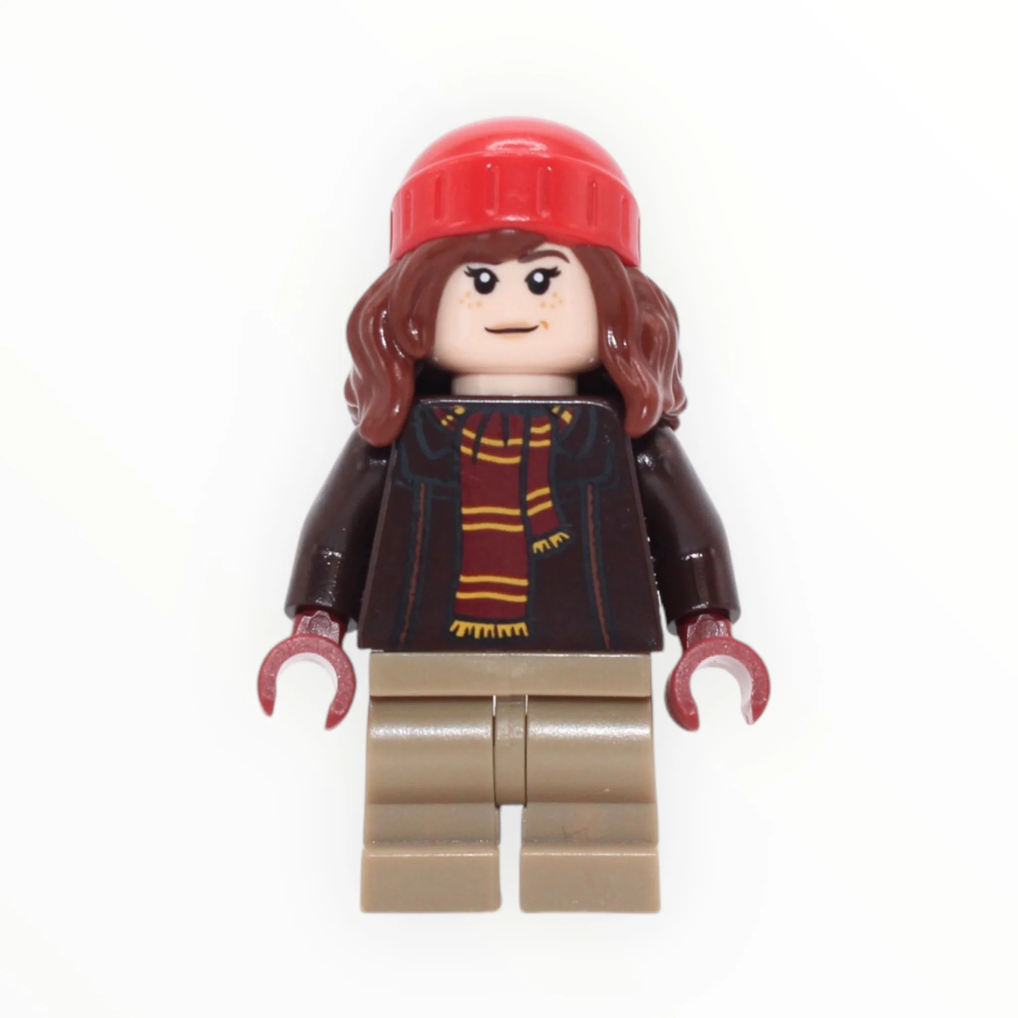 Hermione Granger (dark brown jacket, scarf, medium dark tan legs, beanie, 2023)