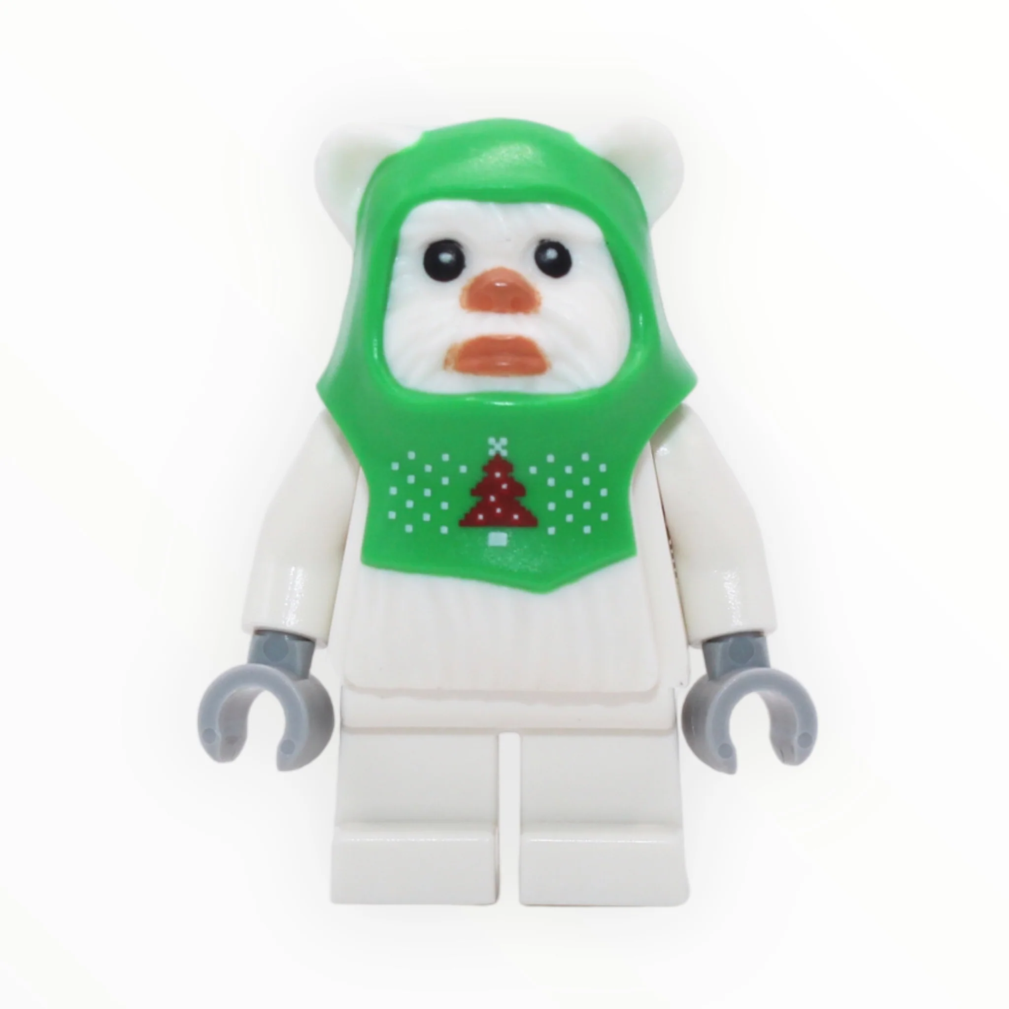 Holiday Ewok (white fur, green hood, 2023)