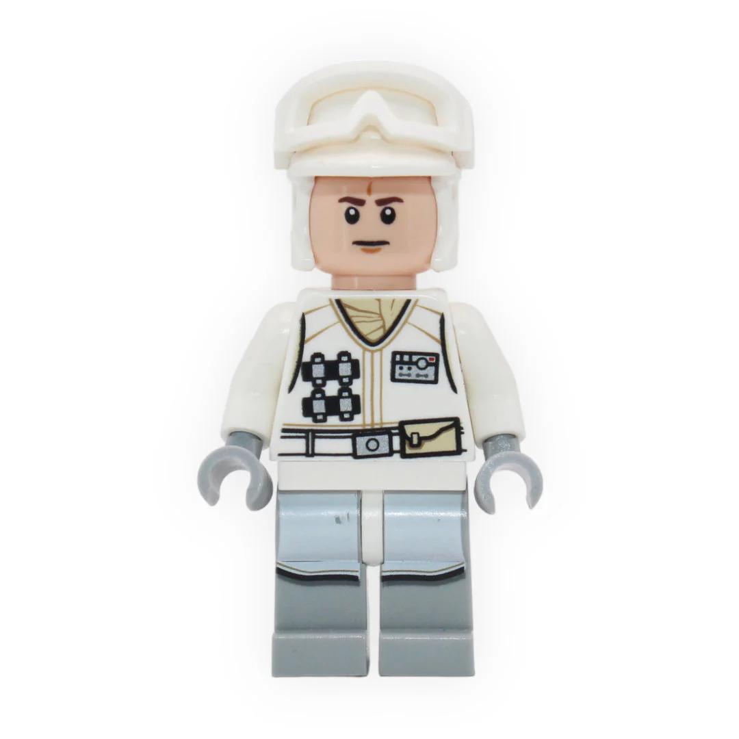 Hoth Rebel Trooper (white uniform and hat, frown, printed light bluish gray legs, 2016) - Image 2