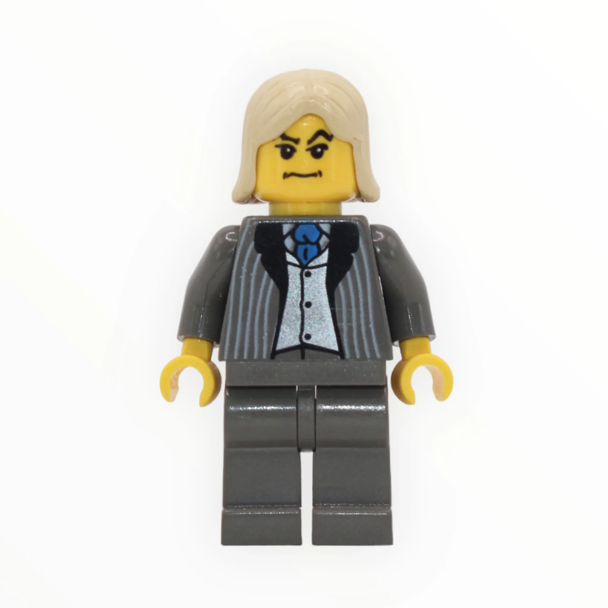 Lucius Malfoy (dark gray suit, yellow skin)
