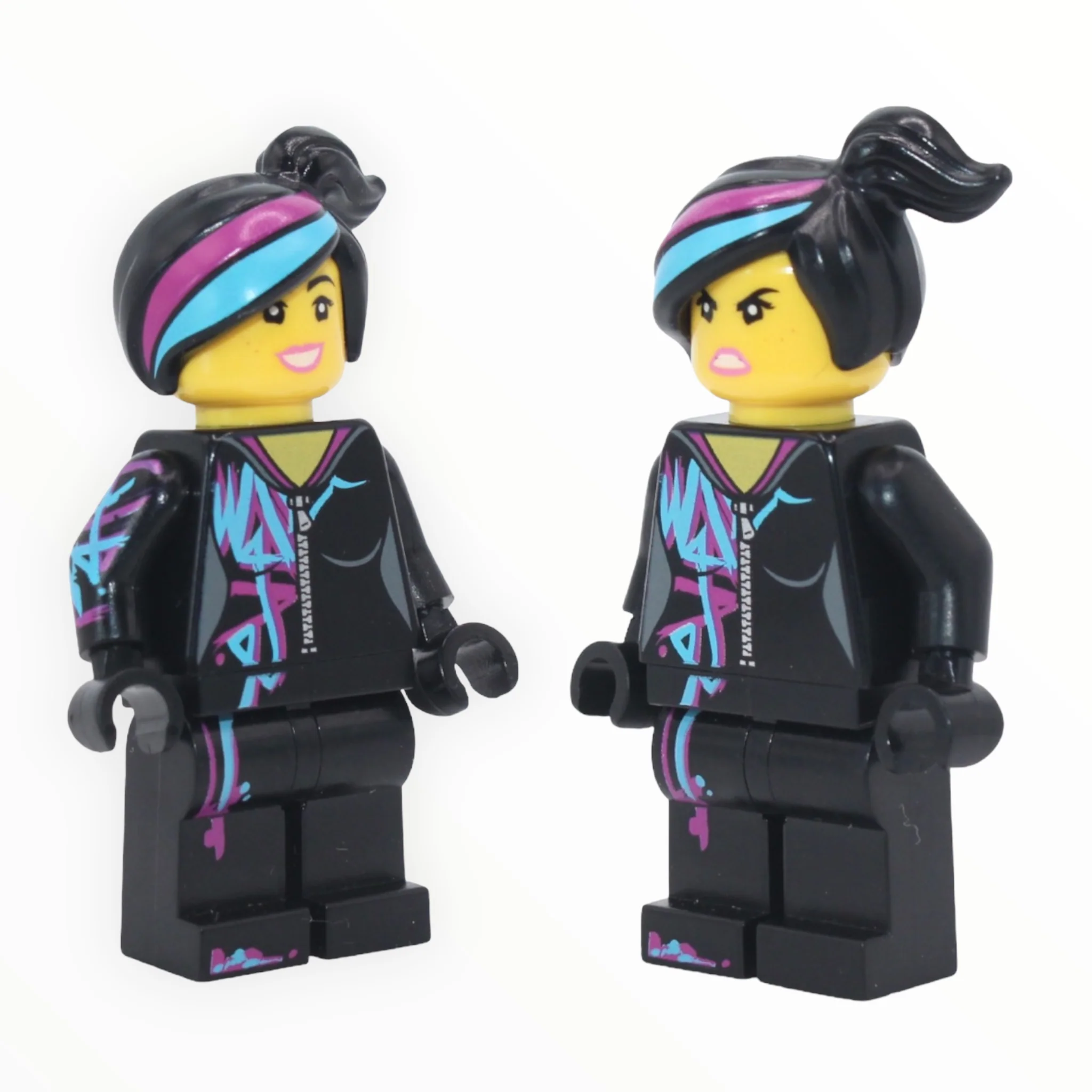 Lucy Wyldstyle (magenta lined hoodie, open mouth smile wide top / angry)