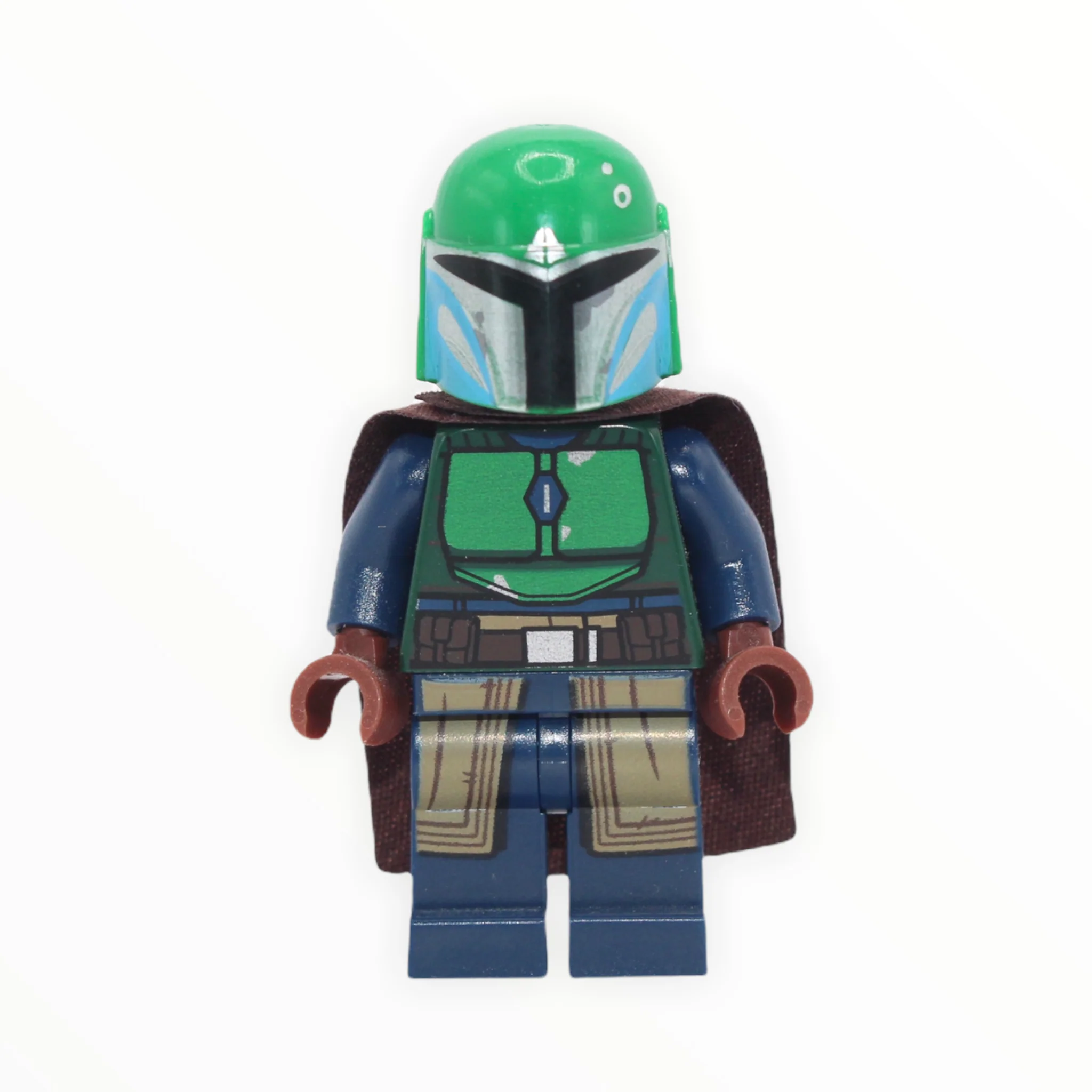 Mandalorian Tribe Warrior (female, green helmet, dark brown cape)