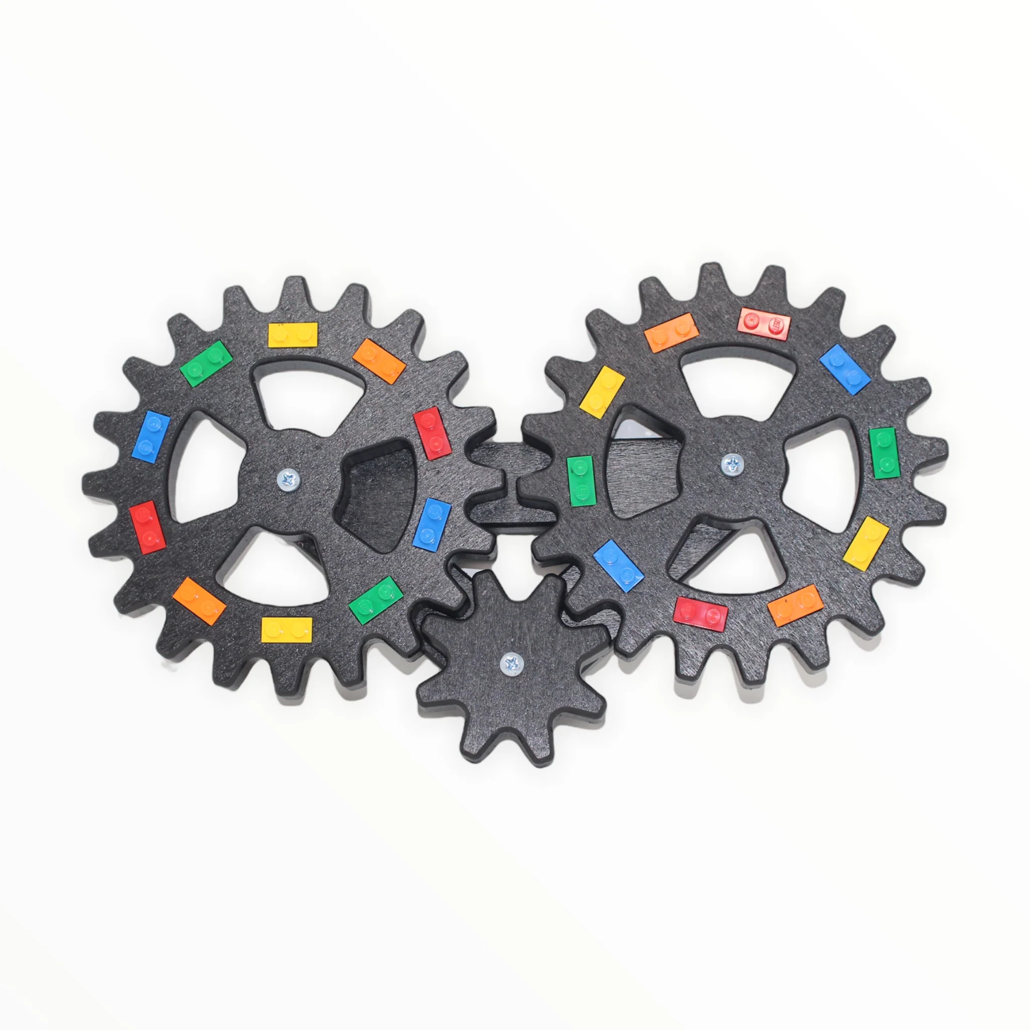 Minifigure Gear Display Stand (black with rainbow studs)