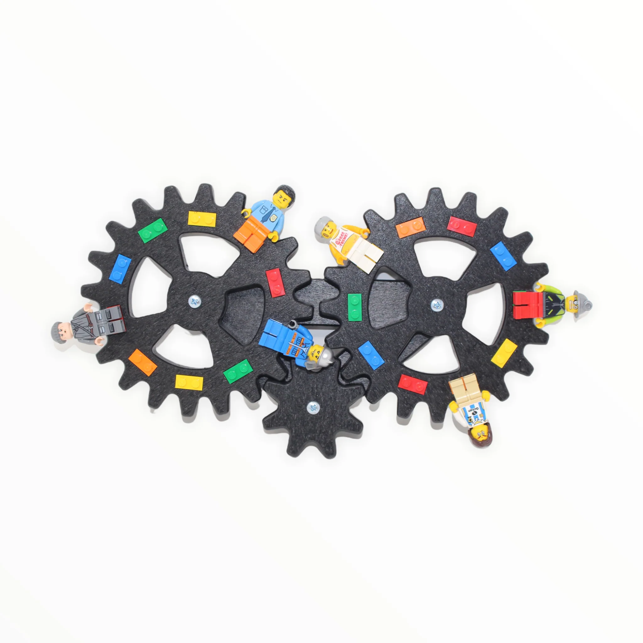 Minifigure Gear Display Stand (black with rainbow studs) - Image 2