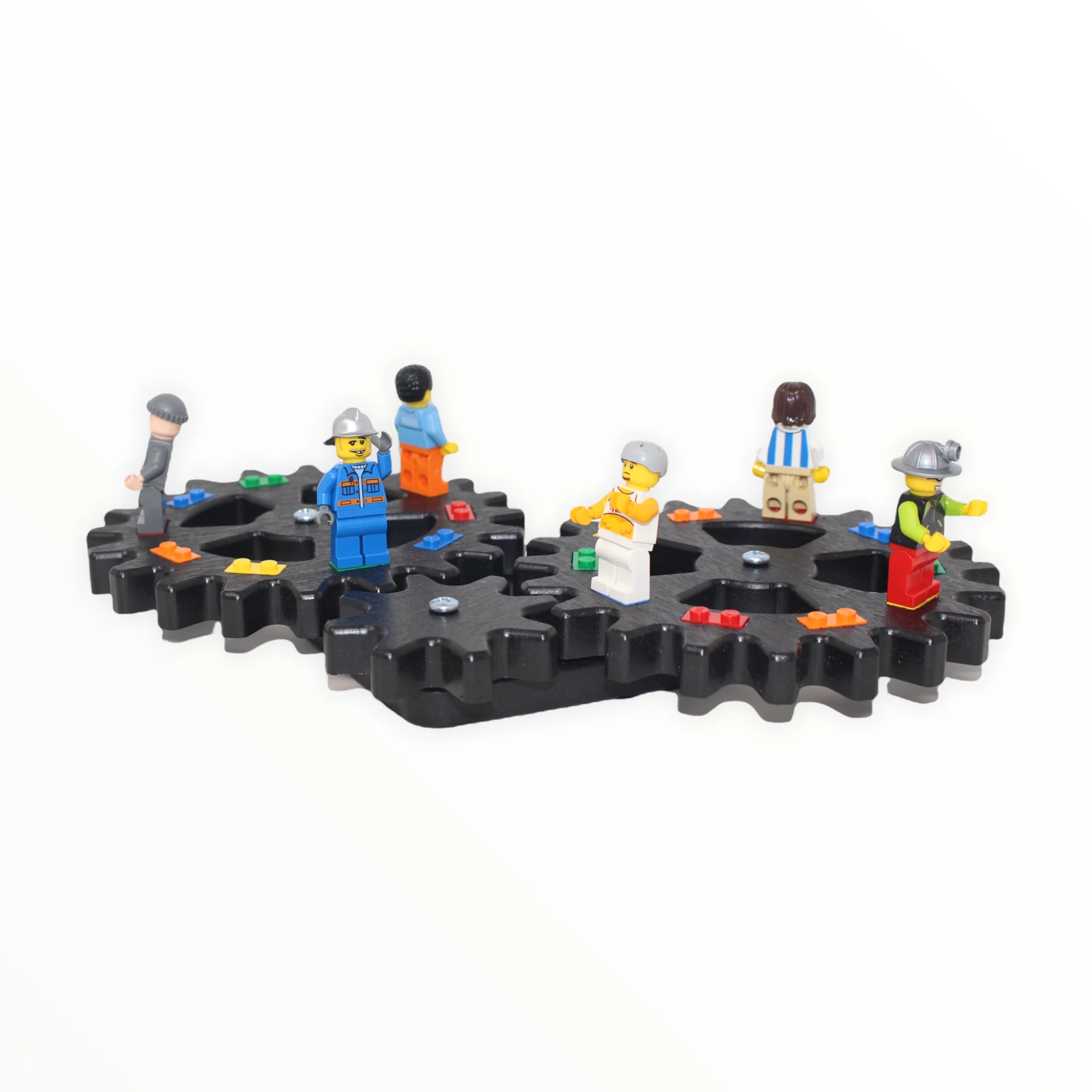 Minifigure Gear Display Stand (black with rainbow studs) - Image 3