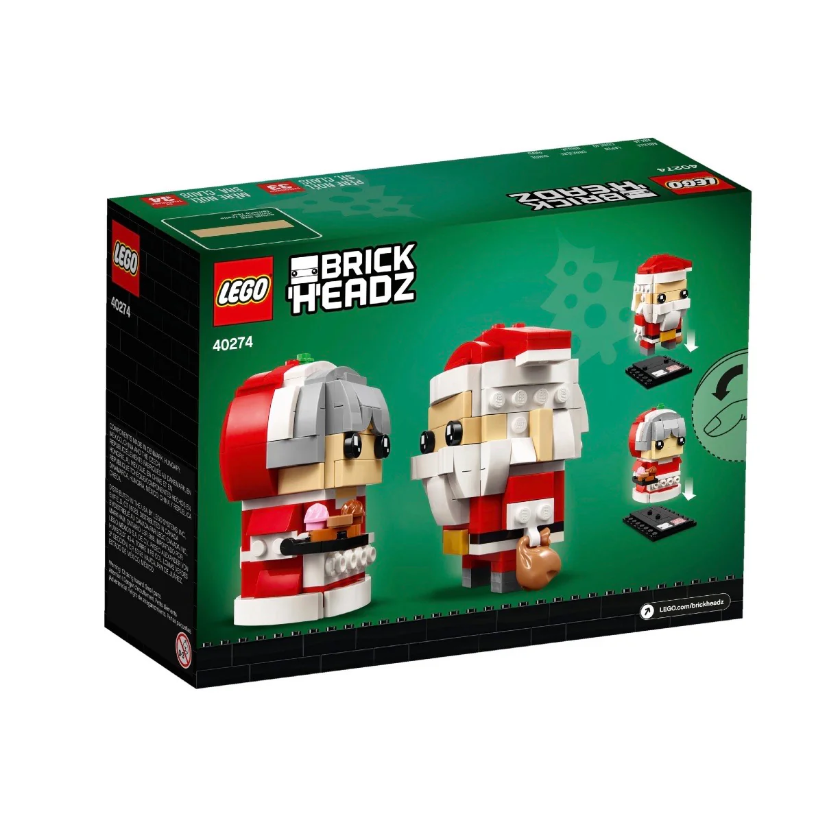 Retired Set 40274 BrickHeadz Mr. & Mrs. Claus - Image 3