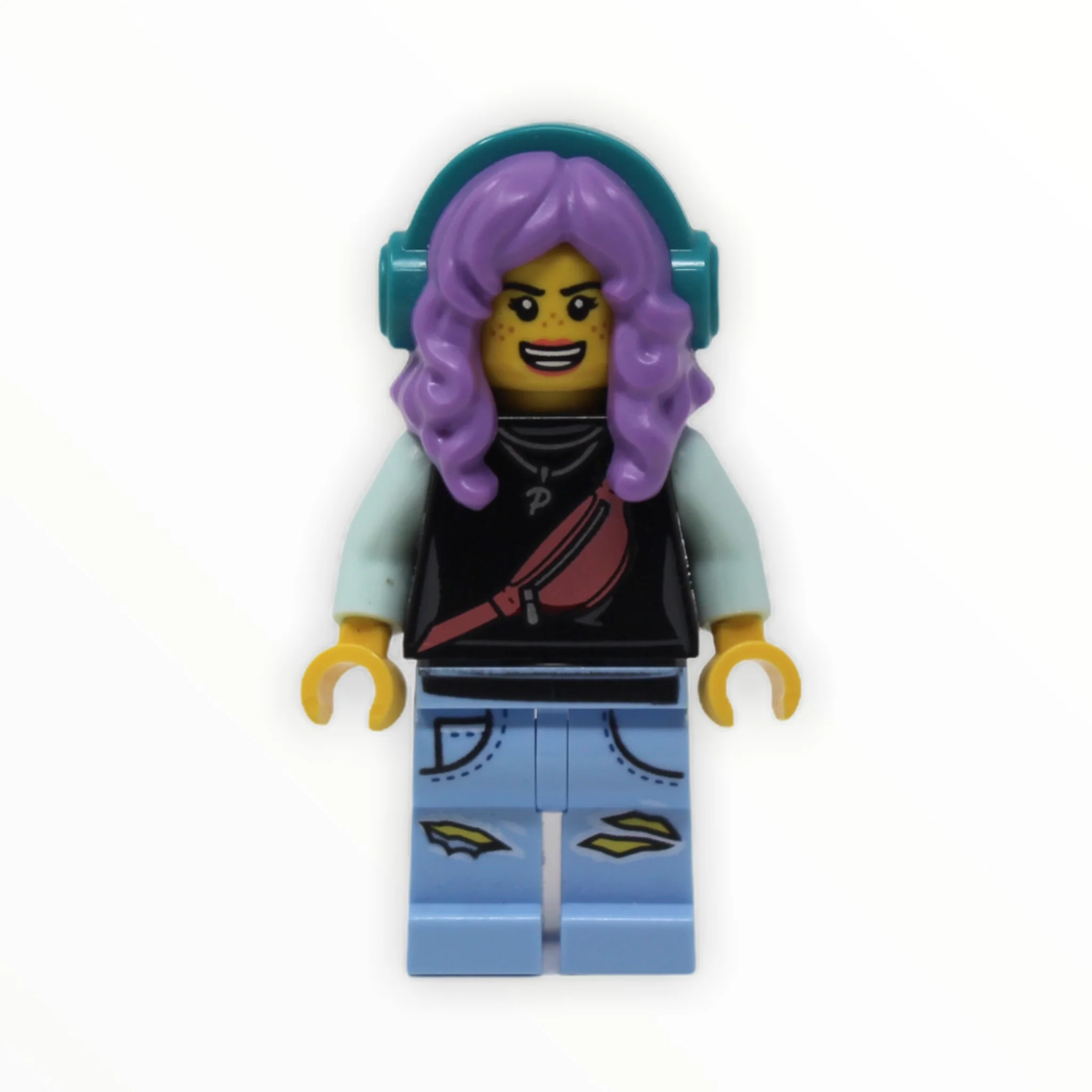 Parker L. Jackson (black top, headphones, open mouth smile/ scared)