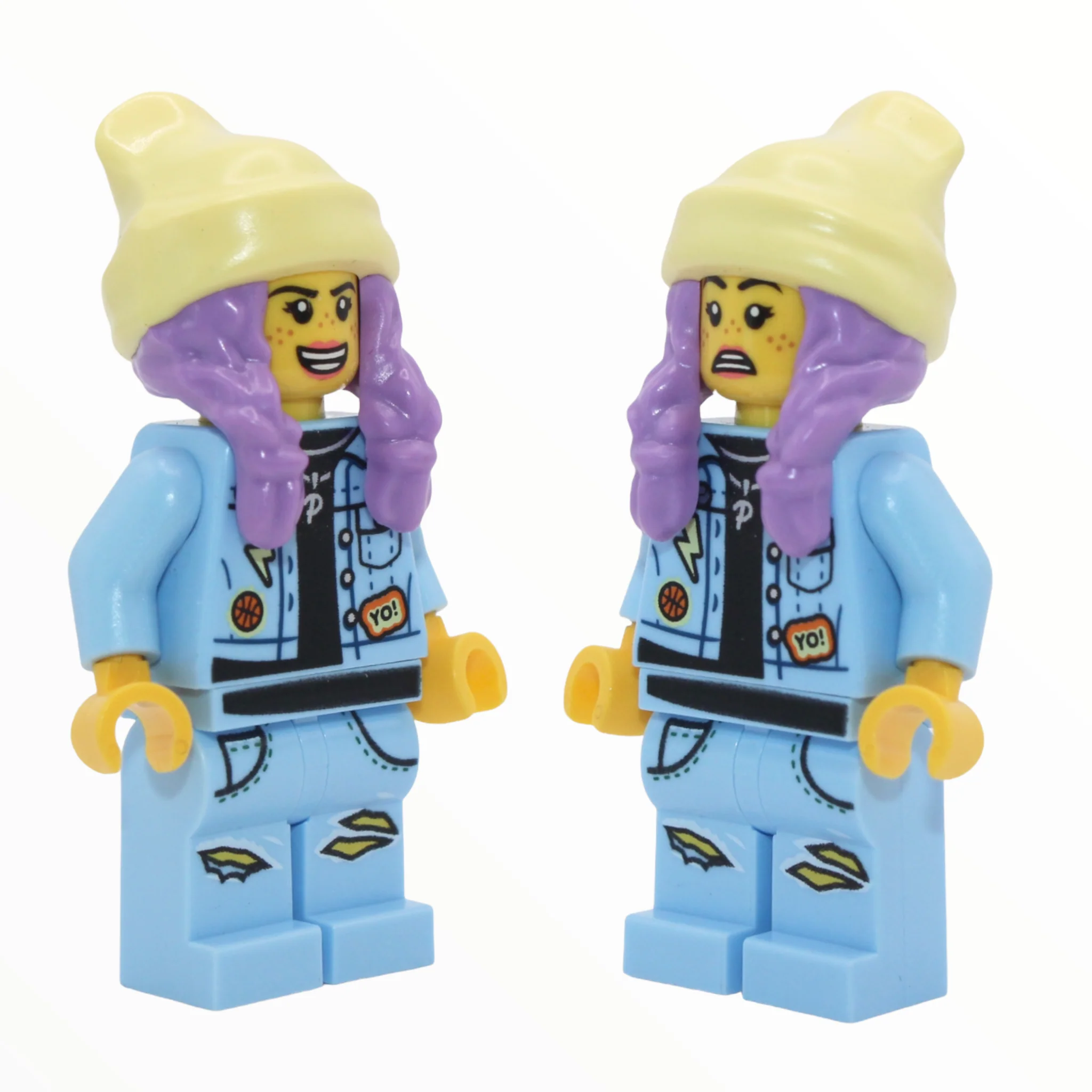 Parker L. Jackson (denim jacket, beanie, open mouth smile / scared)