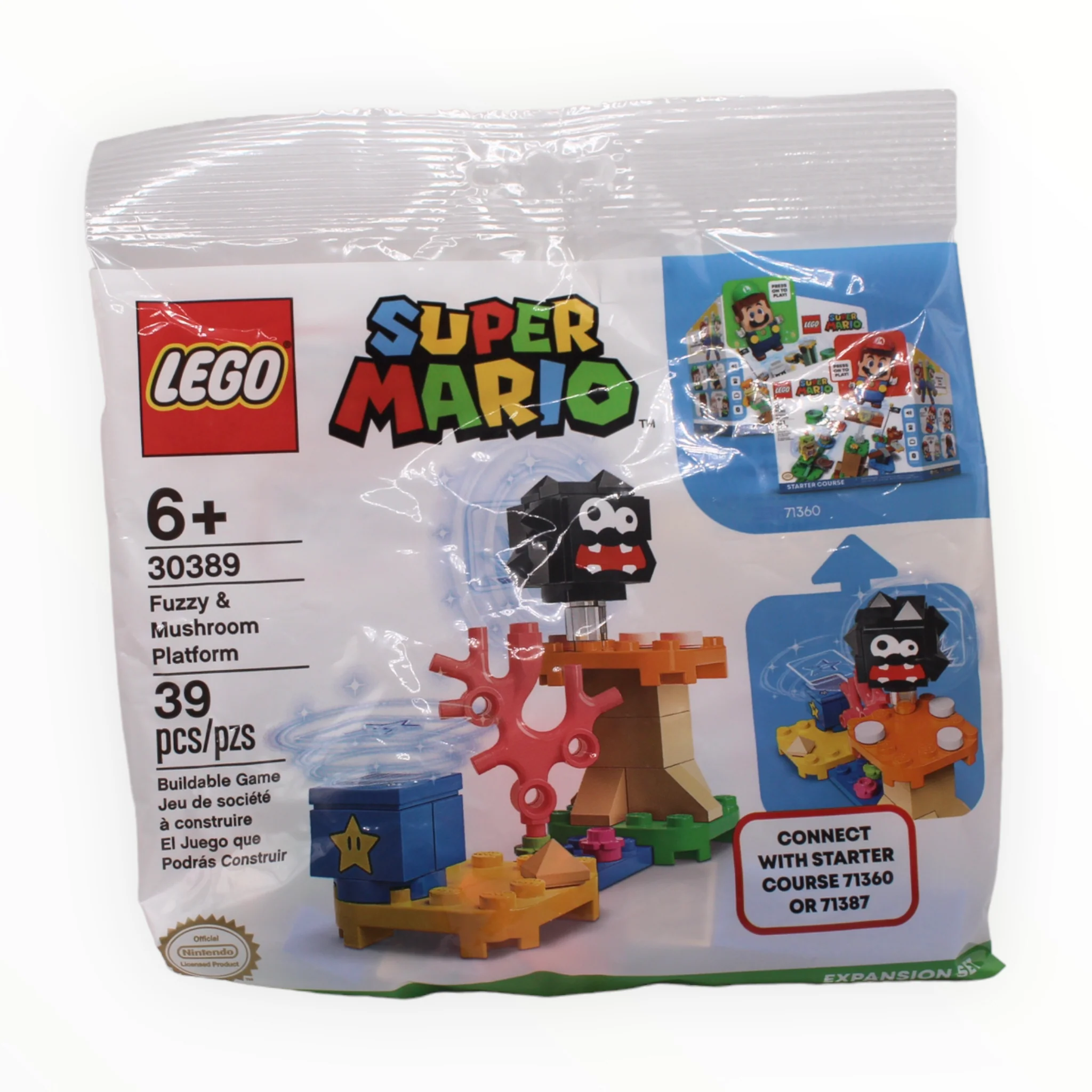 Polybag 30389 Super Mario Fuzzy & Mushroom Platform