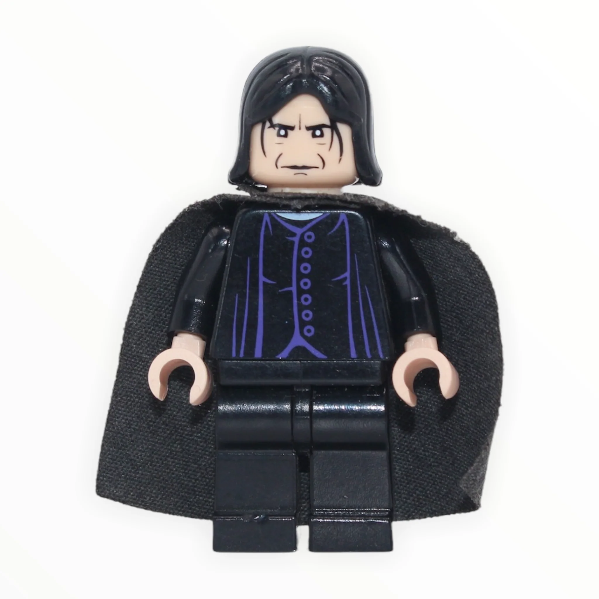 Professor Severus Snape (messy hair on head, black shirt with purple pattern, 2007)