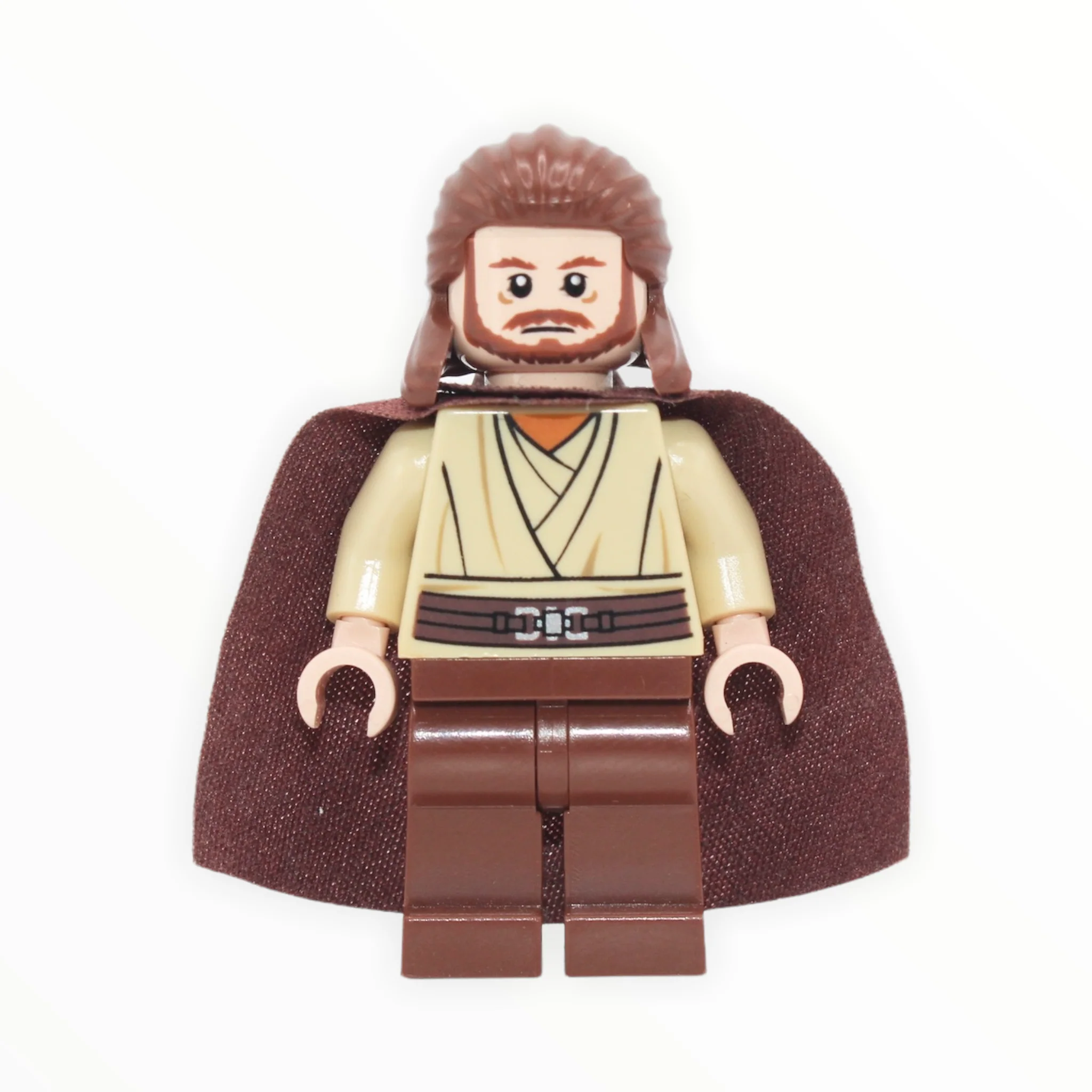 Qui-Gon Jinn (reddish brown legs and cape, single-sided head, 2011)