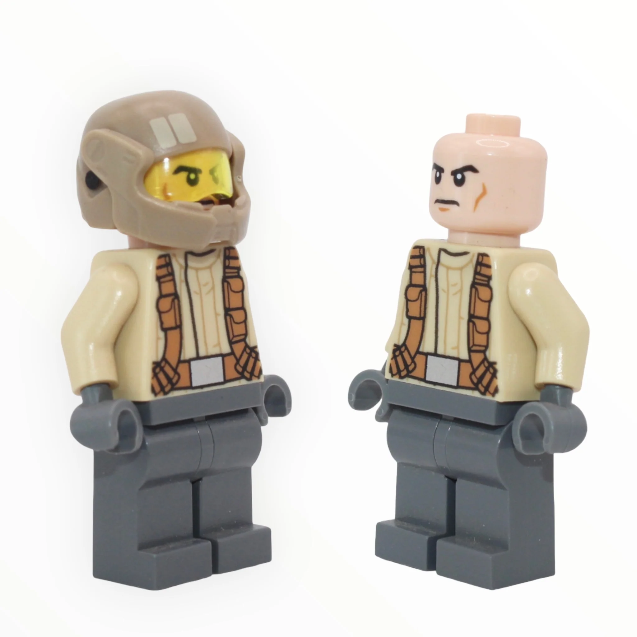 Resistance Trooper (frown, cheek lines, tan jacket, dark tan helmet)
