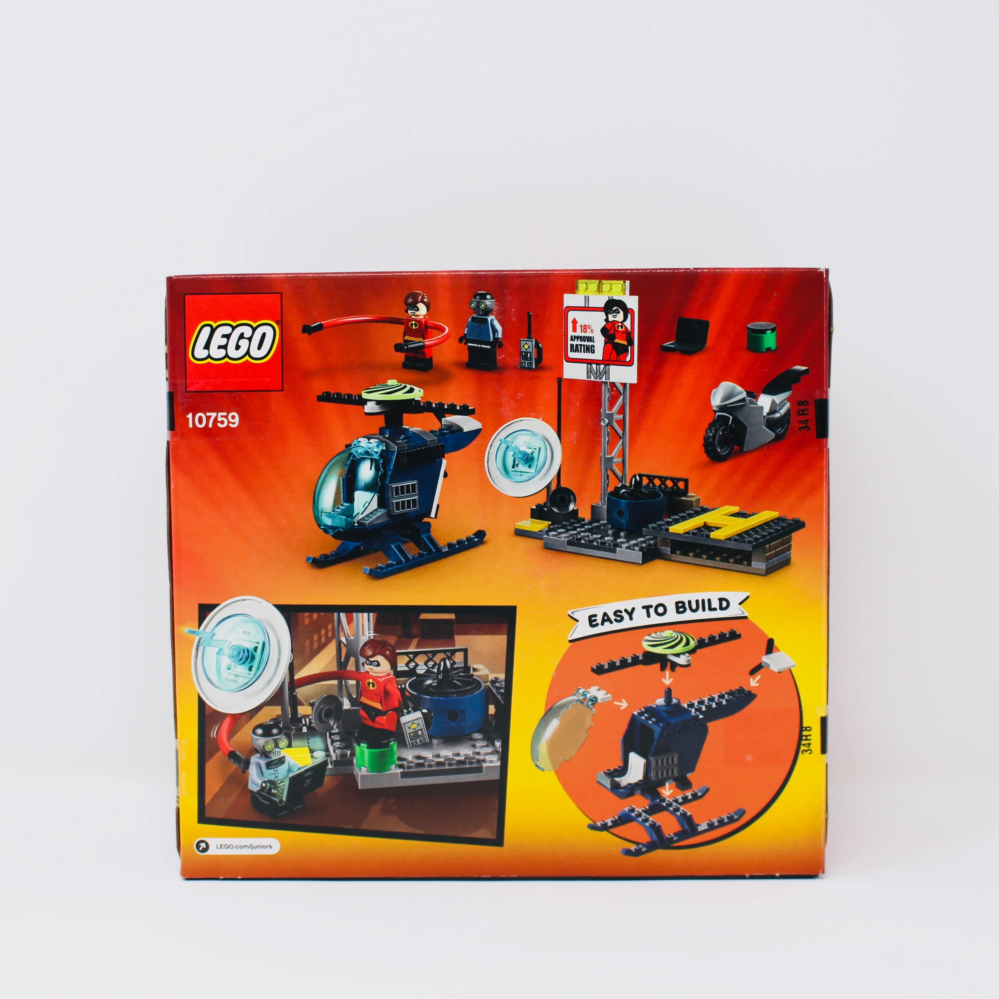 Retired Set 10759 Incredibles 2 Juniors Elastigirls Rooftop Pursuit - Image 2