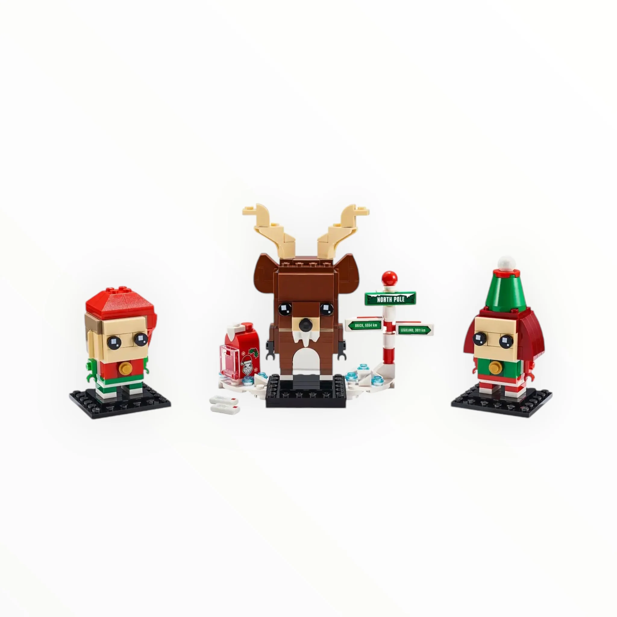 Retired Set 40353 BrickHeadz Reindeer, Elf, and Elfie - Image 3