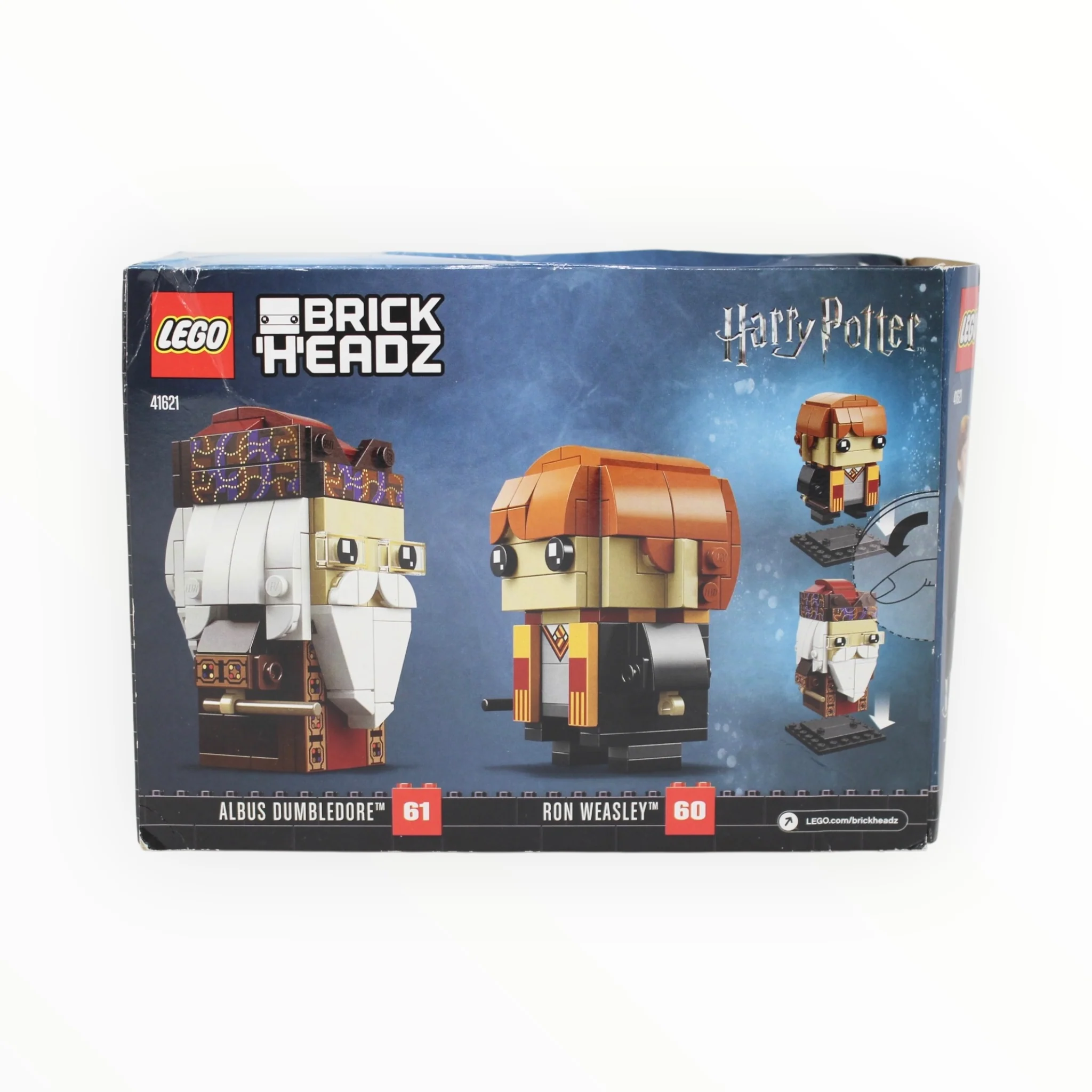 Retired Set 41621 Harry Potter BrickHeadz Ron Weasley & Albus Dumbledore (damaged box) - Image 2