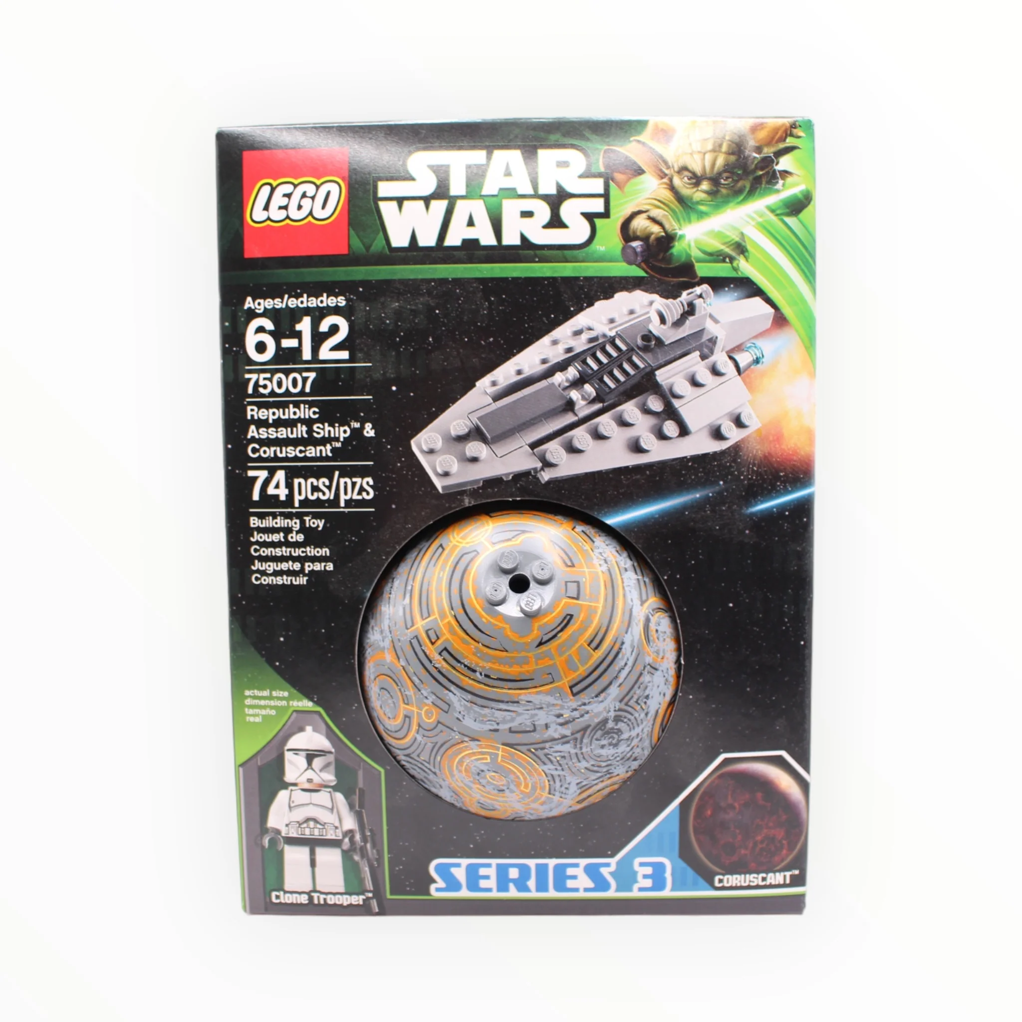 Retired Set 75007 Star Wars Republic Assault Ship & Coruscant (damaged box)