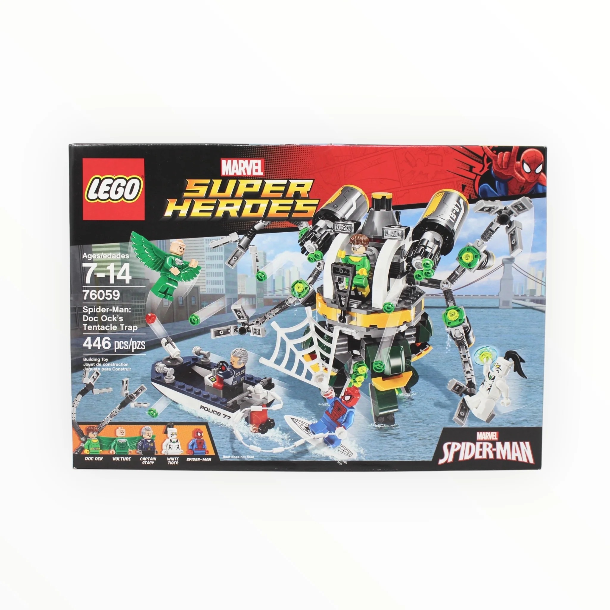 Retired Set 76059 Marvel Super Heroes Spider-Man: Doc Ockās Tentacle Trap (slight box warping)