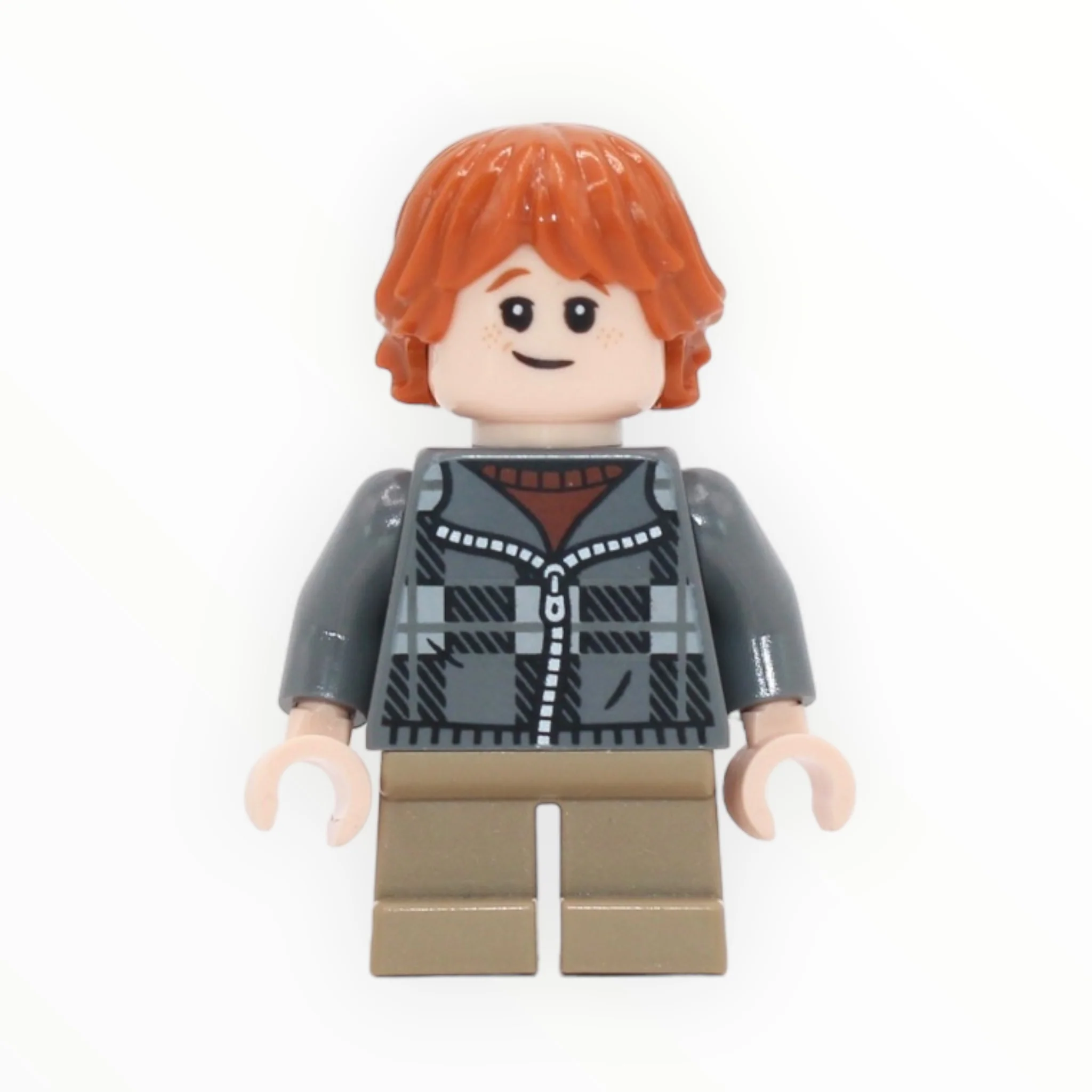 Ron Weasley (dark bluish gray plaid jacket, dark tan short legs, 2024)