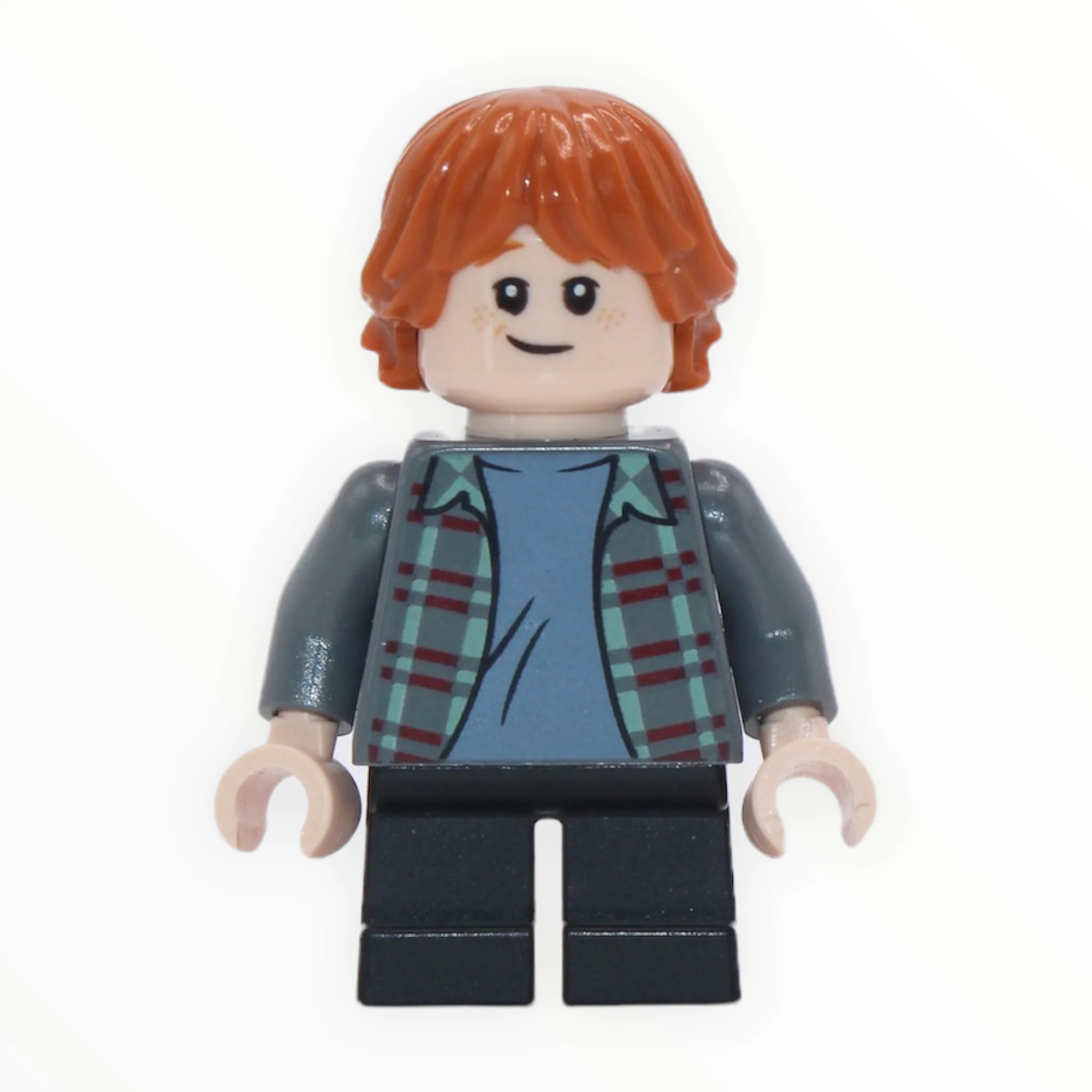 Ron Weasley (dark bluish gray plaid shirt, short legs, 2021)