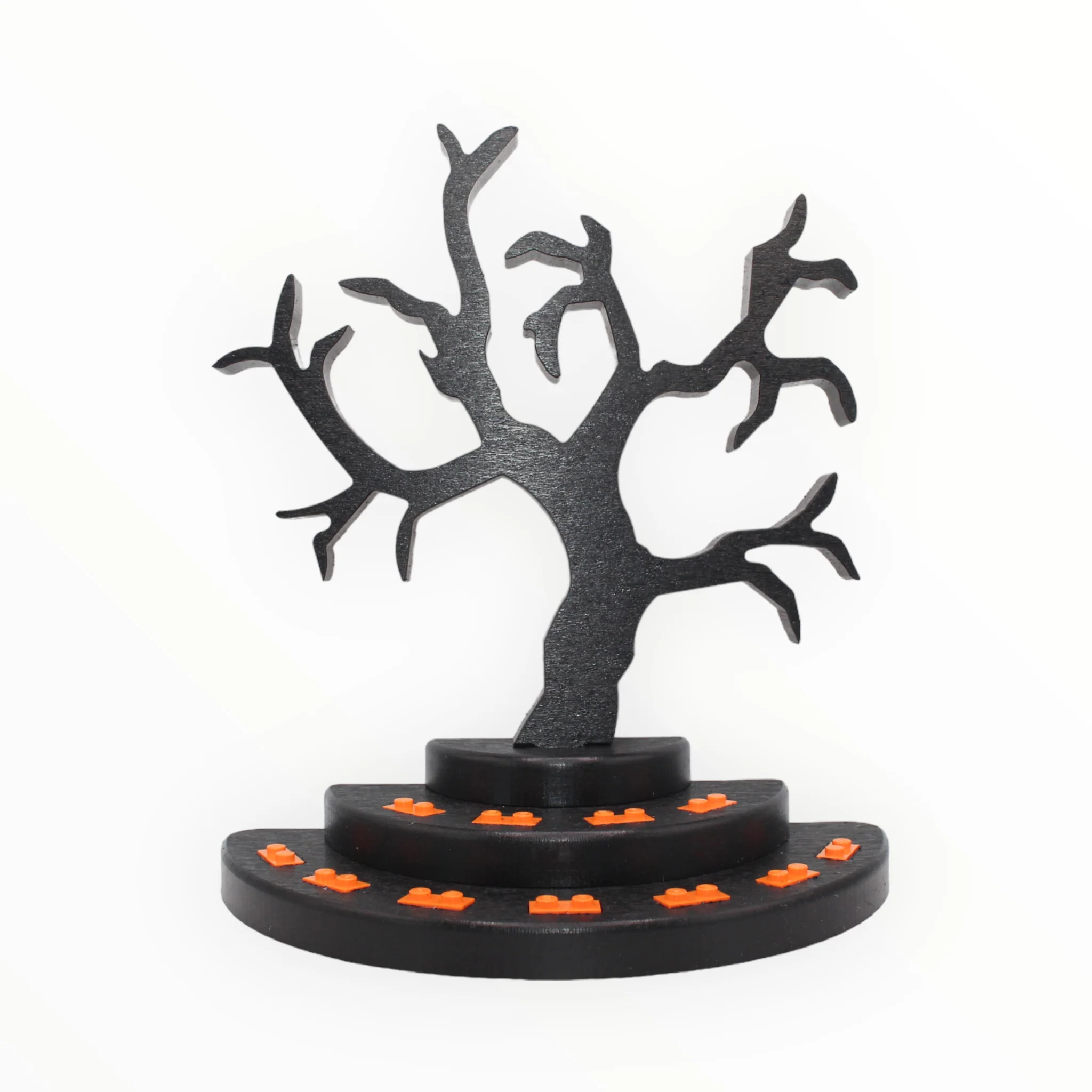 Spooky Tree Minifigure Display Stand (black and orange) - Image 2