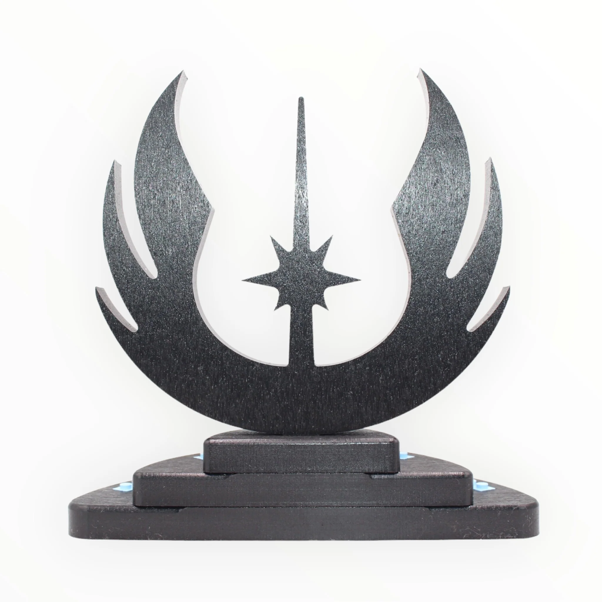 Star Wars Jedi-Themed Minifigure Display Stand (black symbol, blue studs) - Image 3