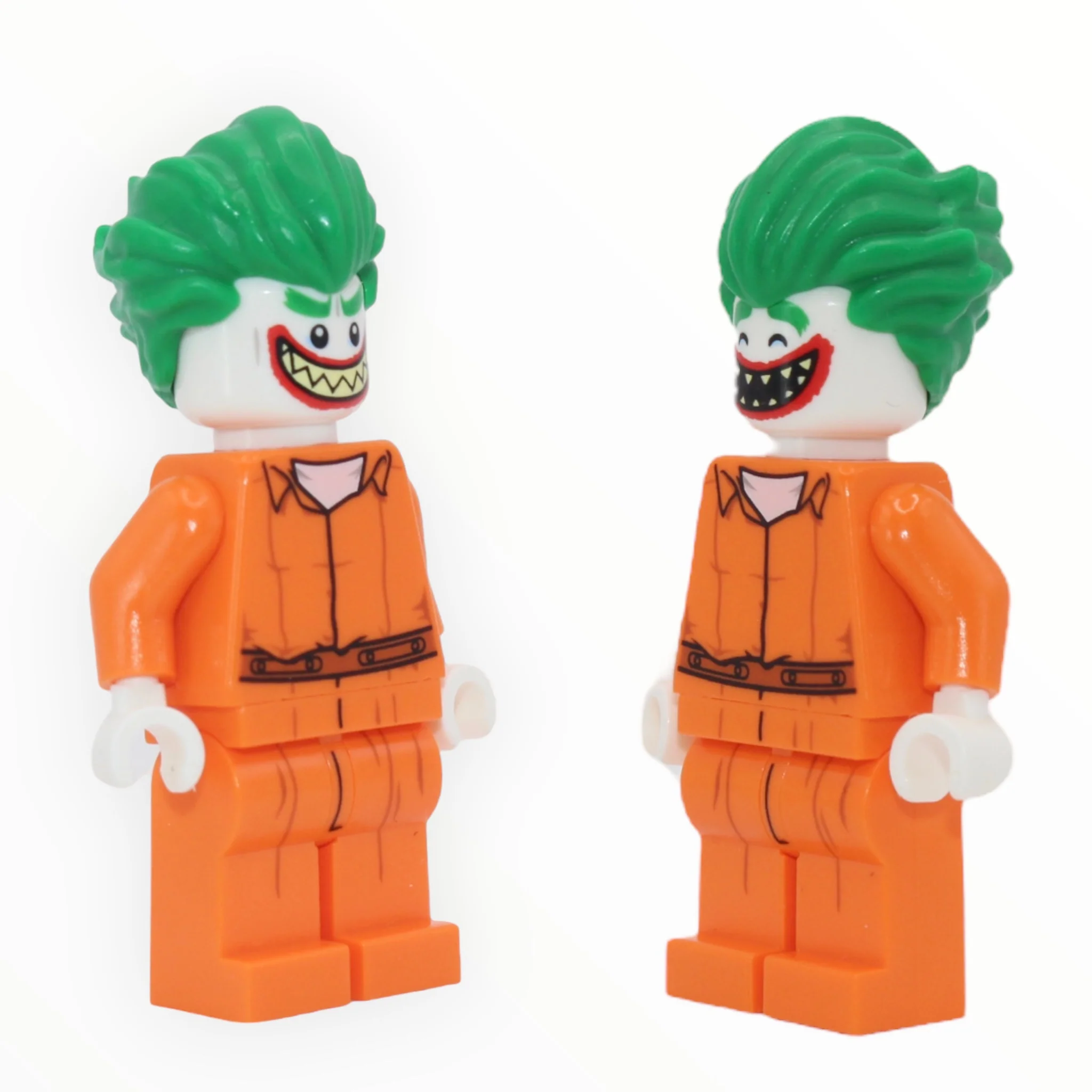 The Joker (The LEGO Batman Movie, Arkham jumpsuit, pointed teeth grin / closed eyes)