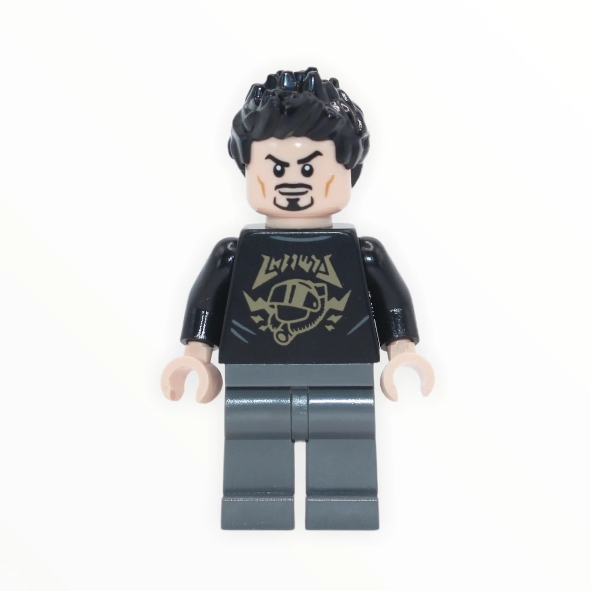Tony Stark (black top with gold pattern)