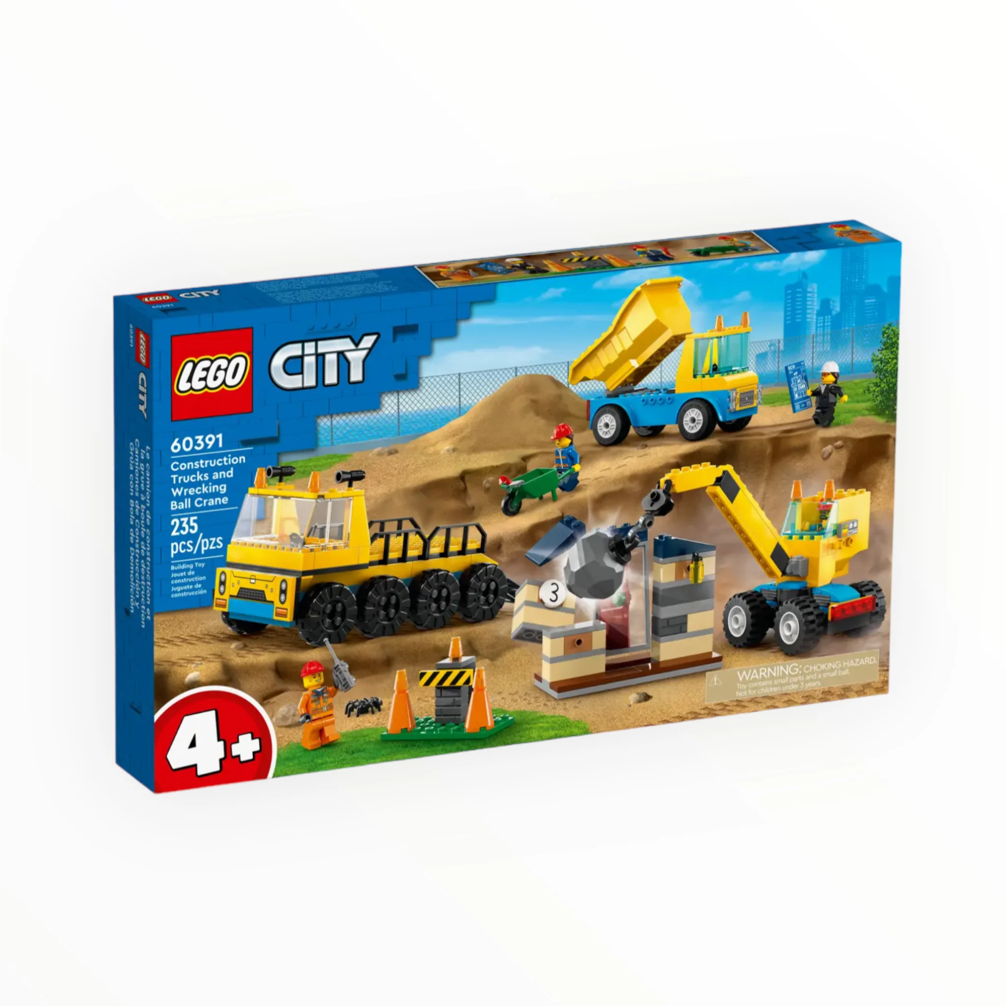 60391 City Construction Trucks and Wrecking Ball Crane - Image 2