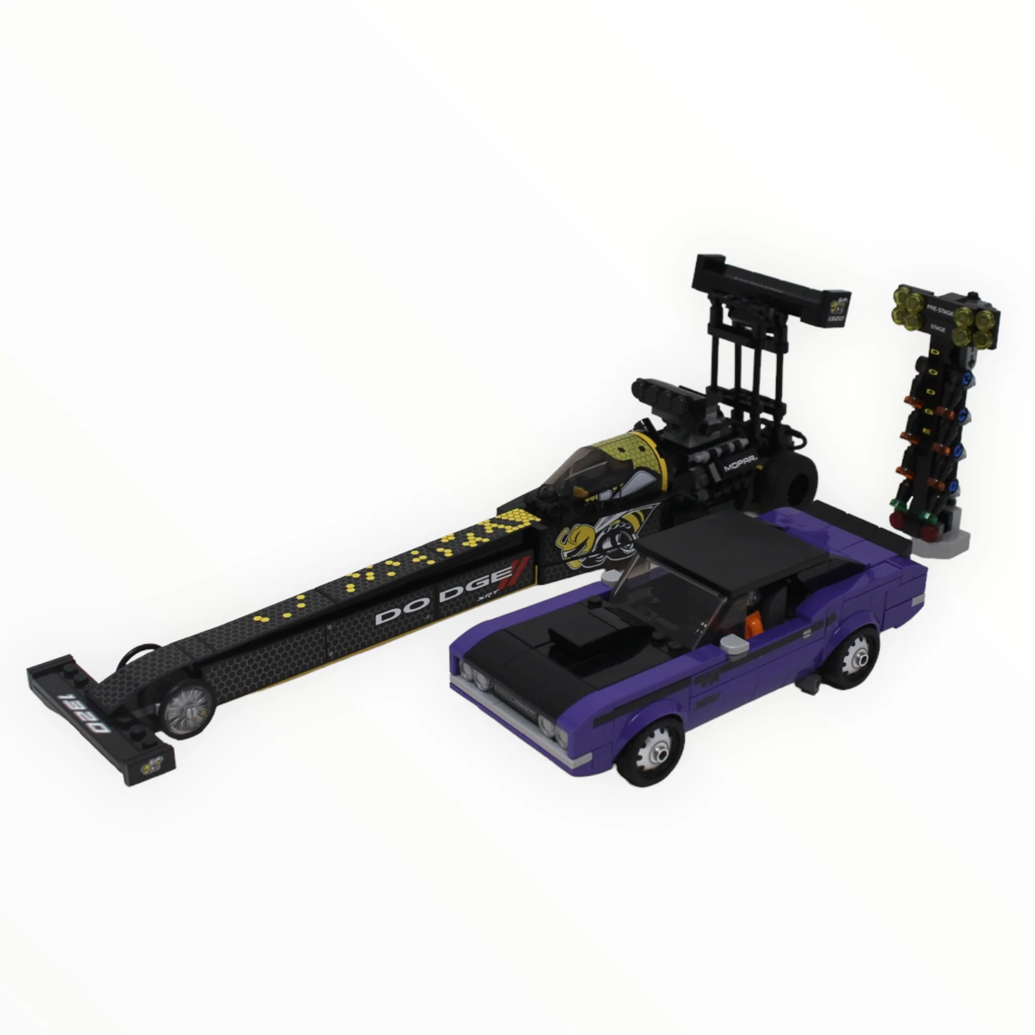 Used Set 76904 Speed Champions Mopar Dodge//SRT Top Fuel Dragster and 1970 Dodge Challenger T/A