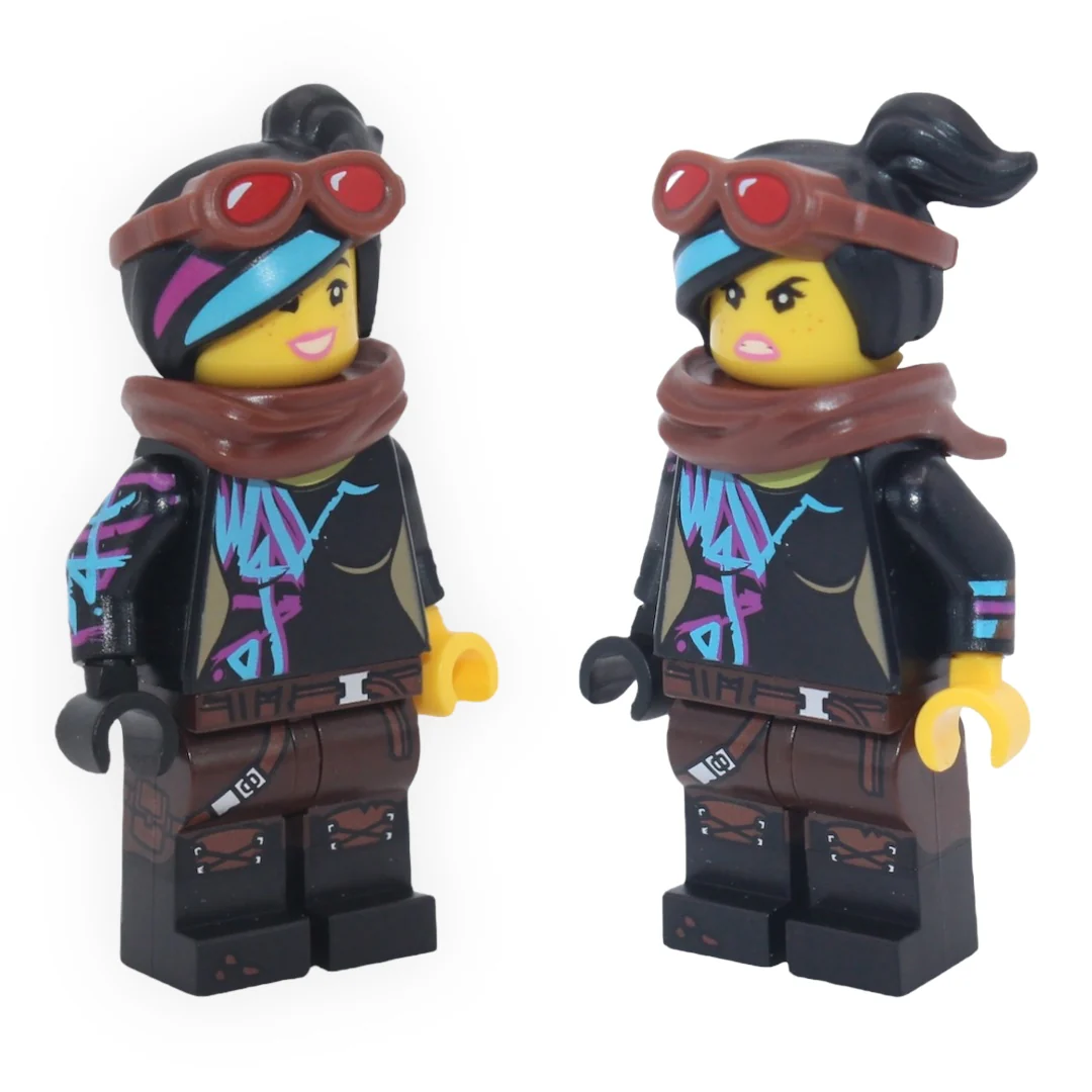 Lucy Wyldstyle (brown scarf and goggles, open mouth smile / angry)